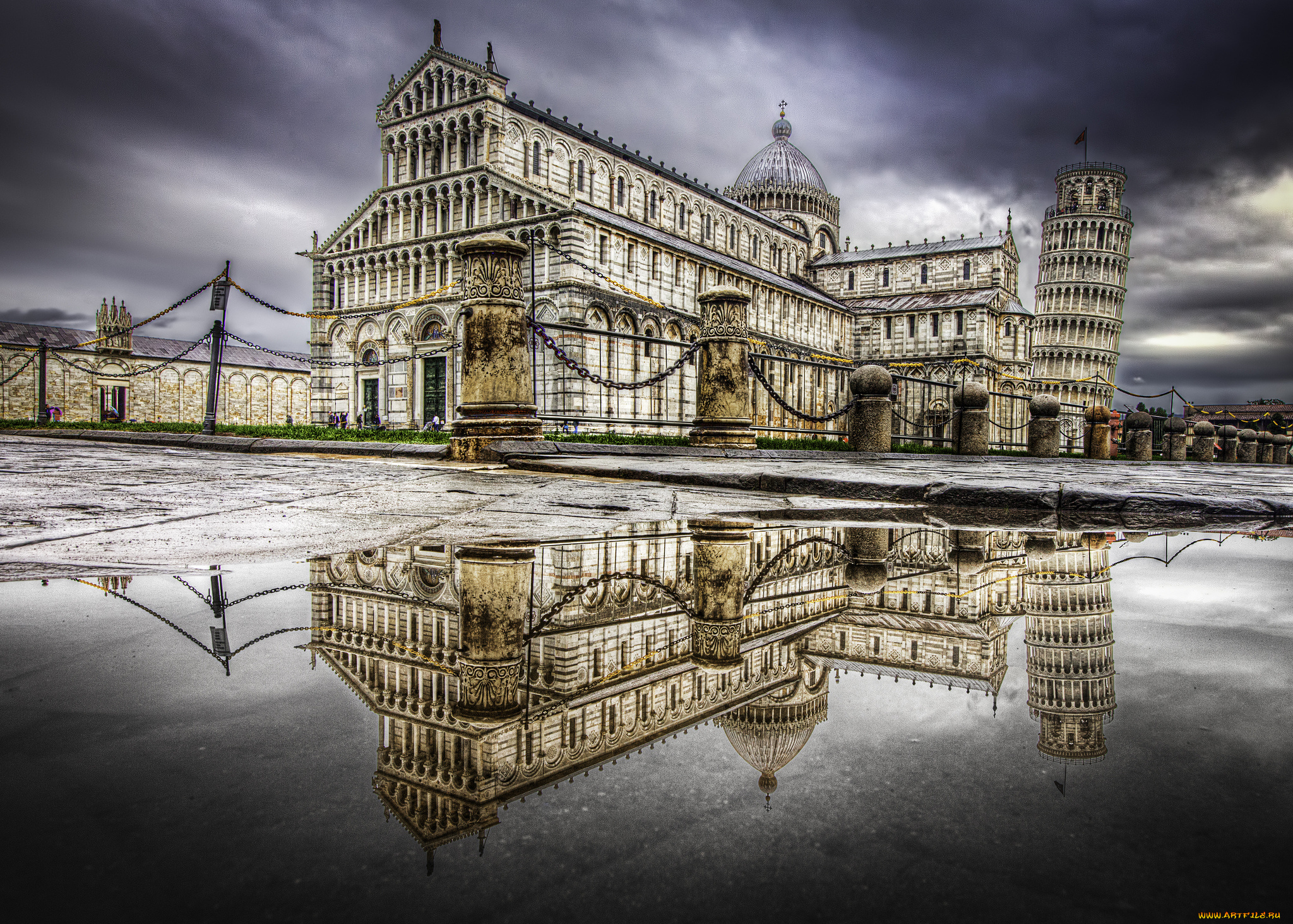 pisa, hdr, города, пиза, , италия, башня, дворец, площадь