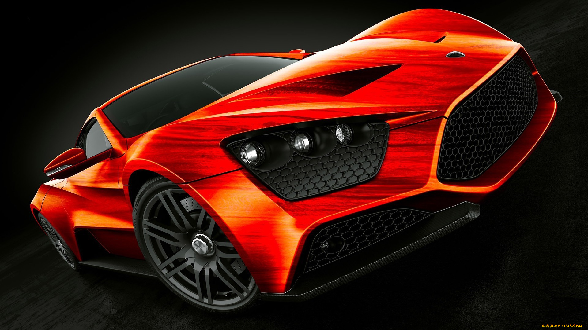 zenvo, st1, автомобили, 3д, оранжевый