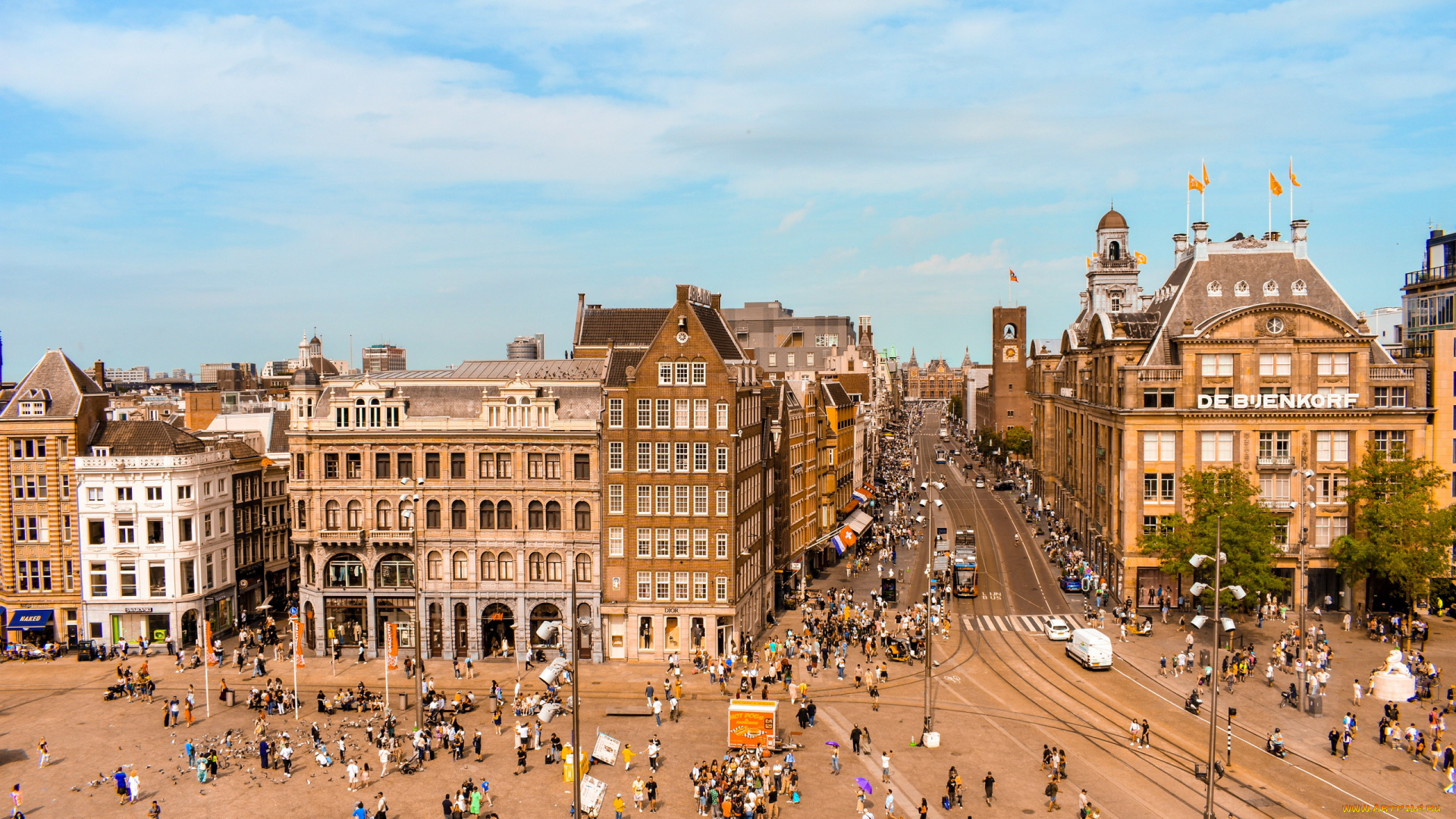 города, амстердам, , нидерланды, панорама
