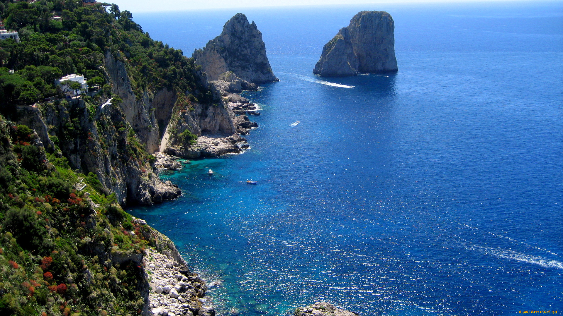 италия, capri, природа, побережье, берег, море