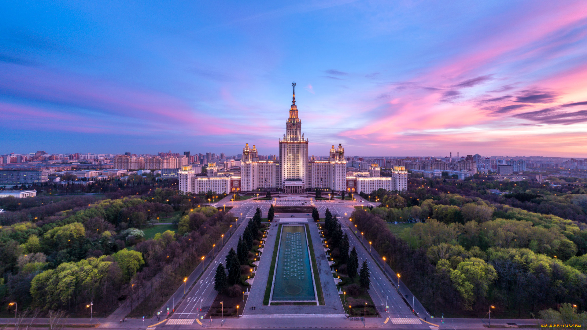 города, москва, , россия, вузы, столицы, москва, вечер, мгу