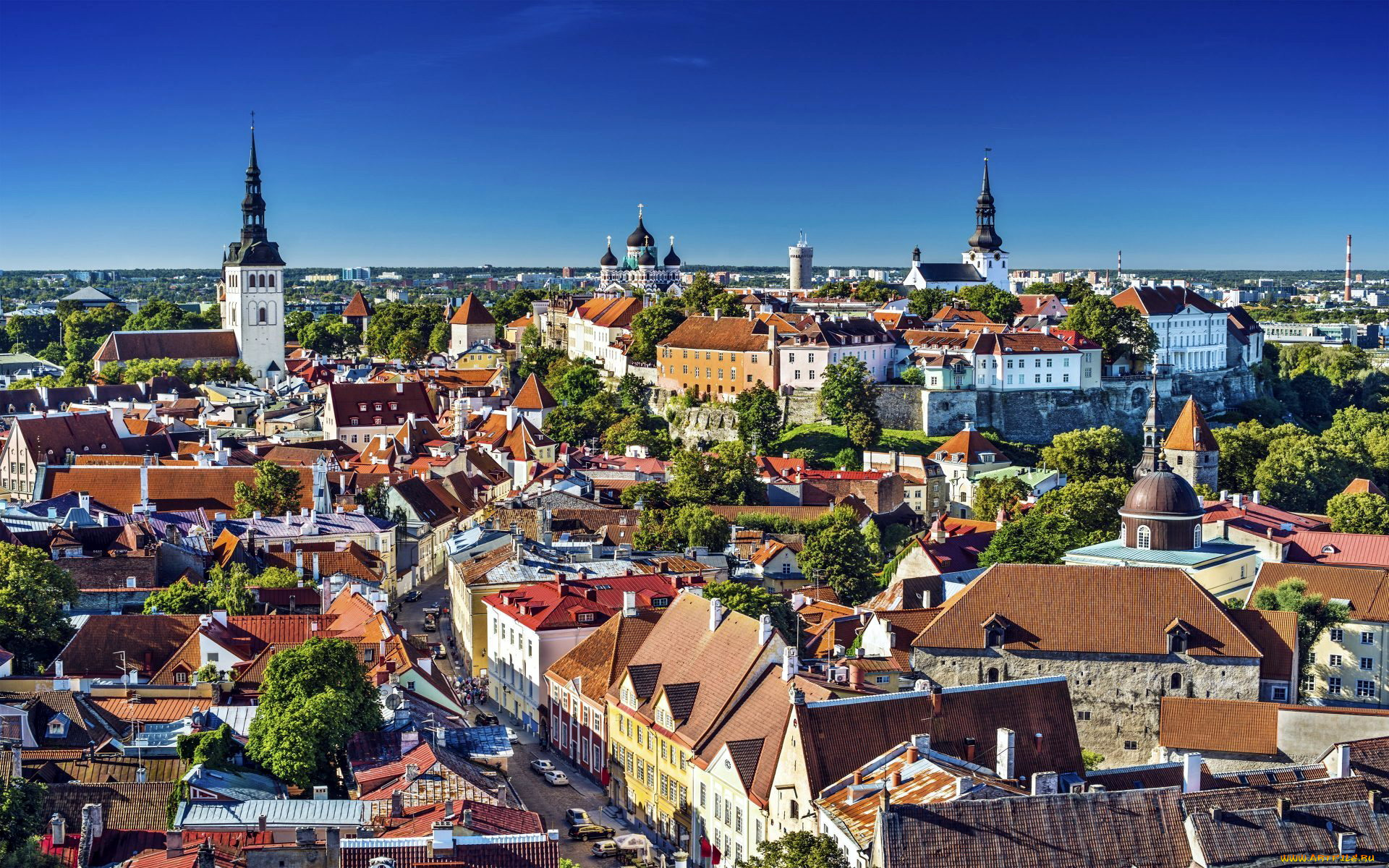 города, таллин, , эстония, панорама