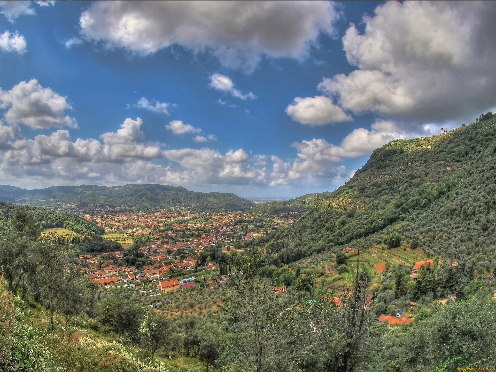 camaiore, italy, города, пейзажи, камайоре, италия, горы, облака, пейзаж