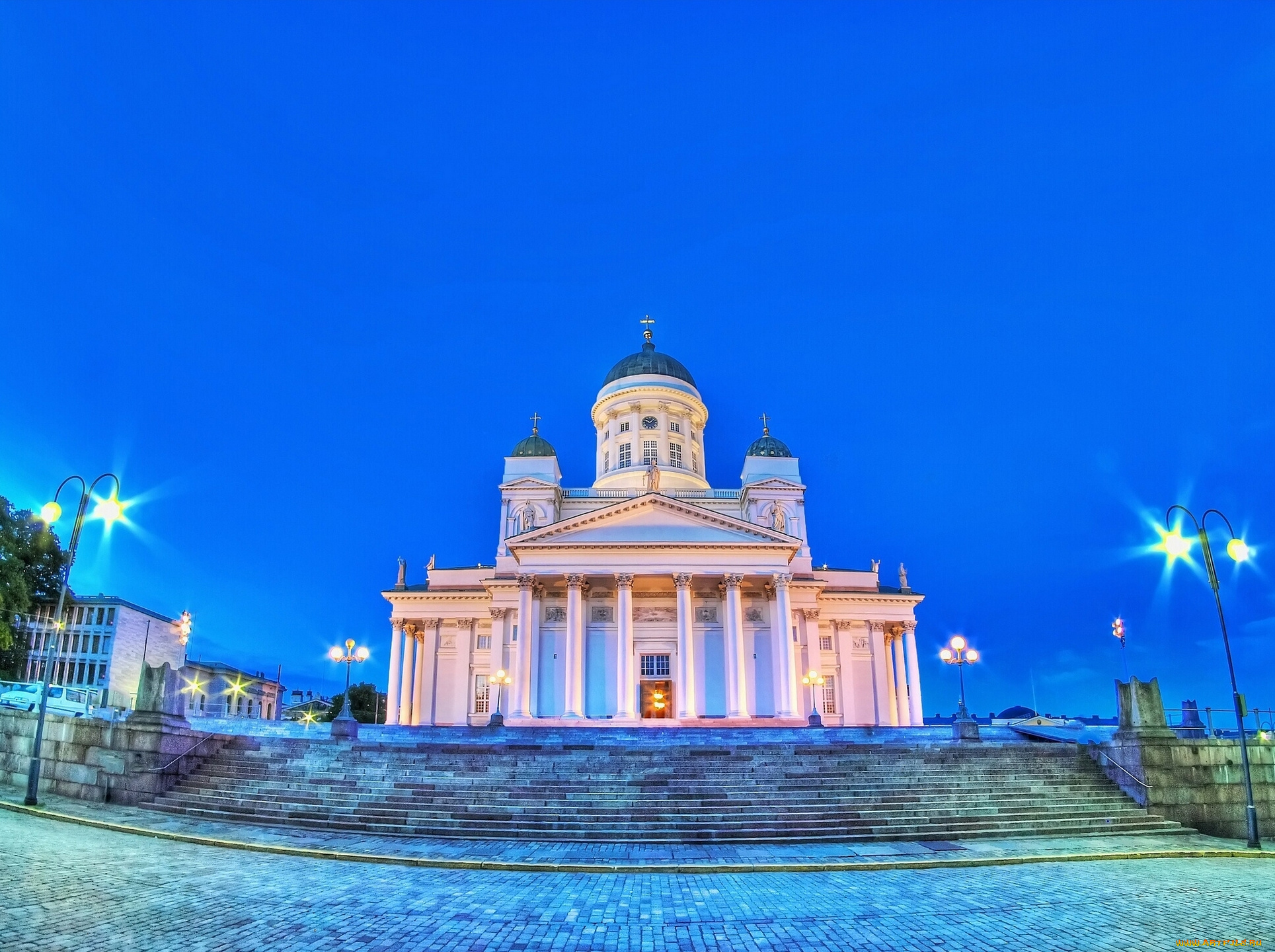 finnish, evangelical, lutheran, cathedral, of, the, diocese, helsinki, города, хельсинки, финляндия, finland, собор, лестница, фонари