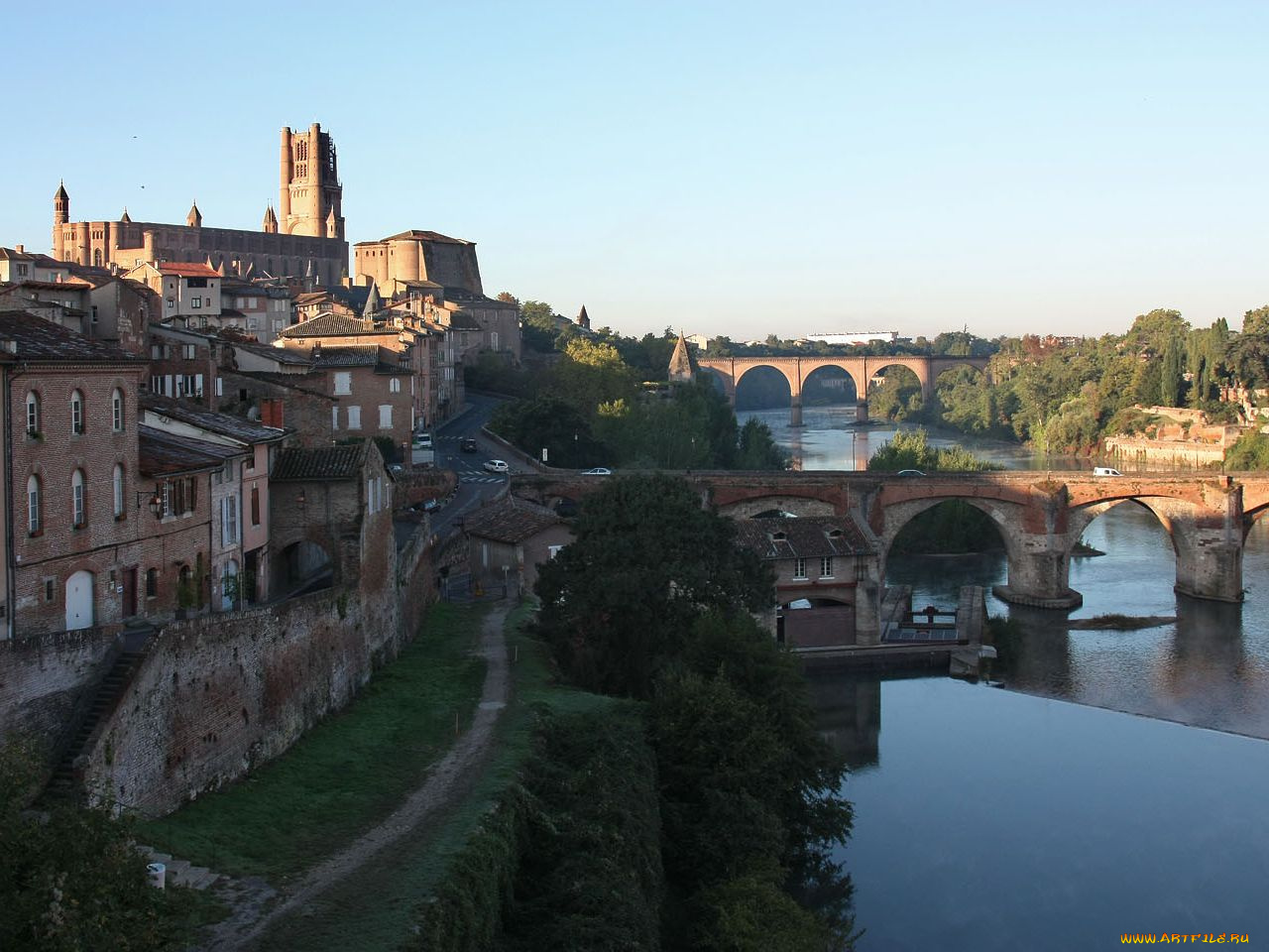 albi, france, города, мосты