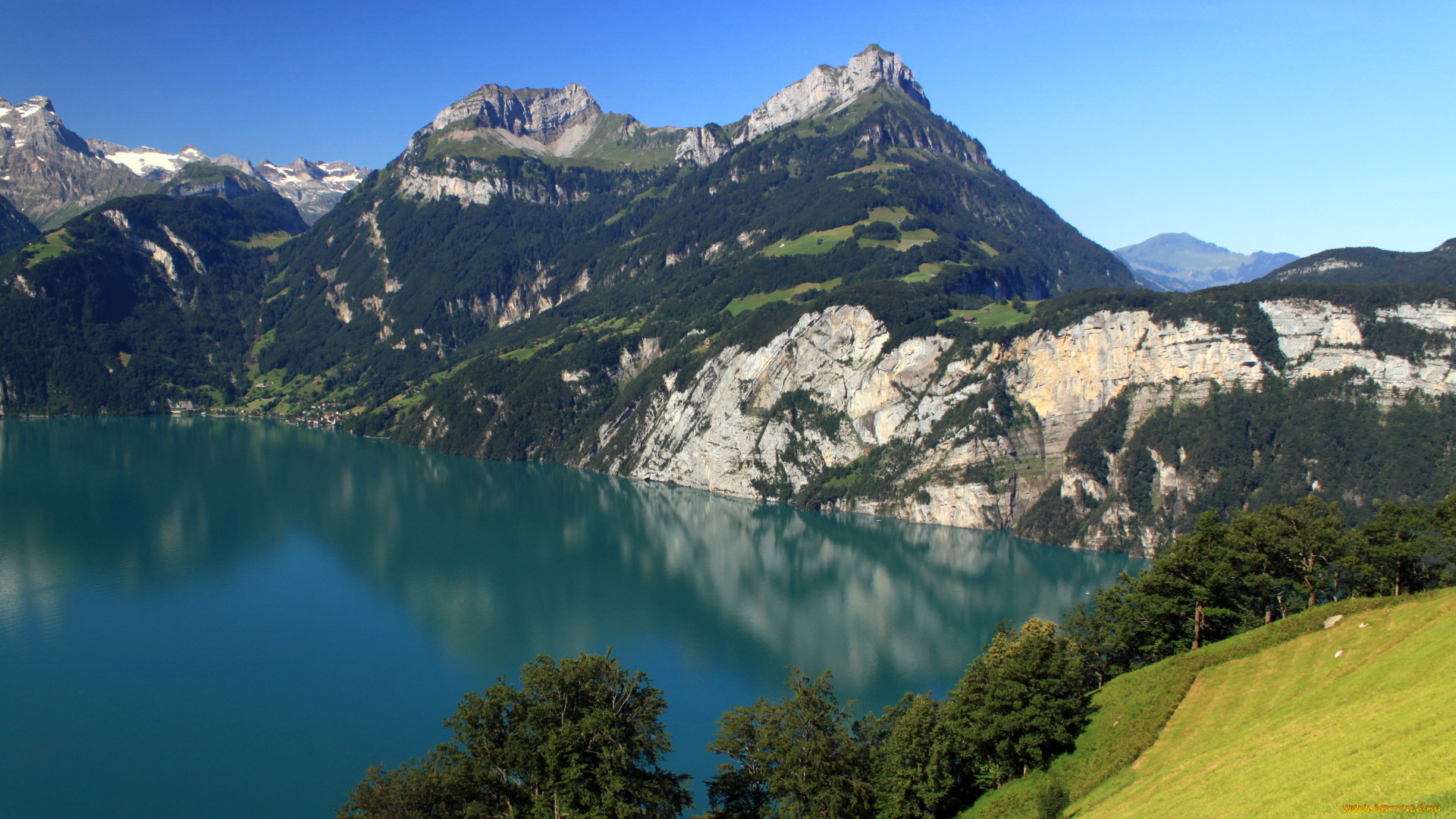 швейцария, моршах, природа, реки, озера, побережье, озеро, горы