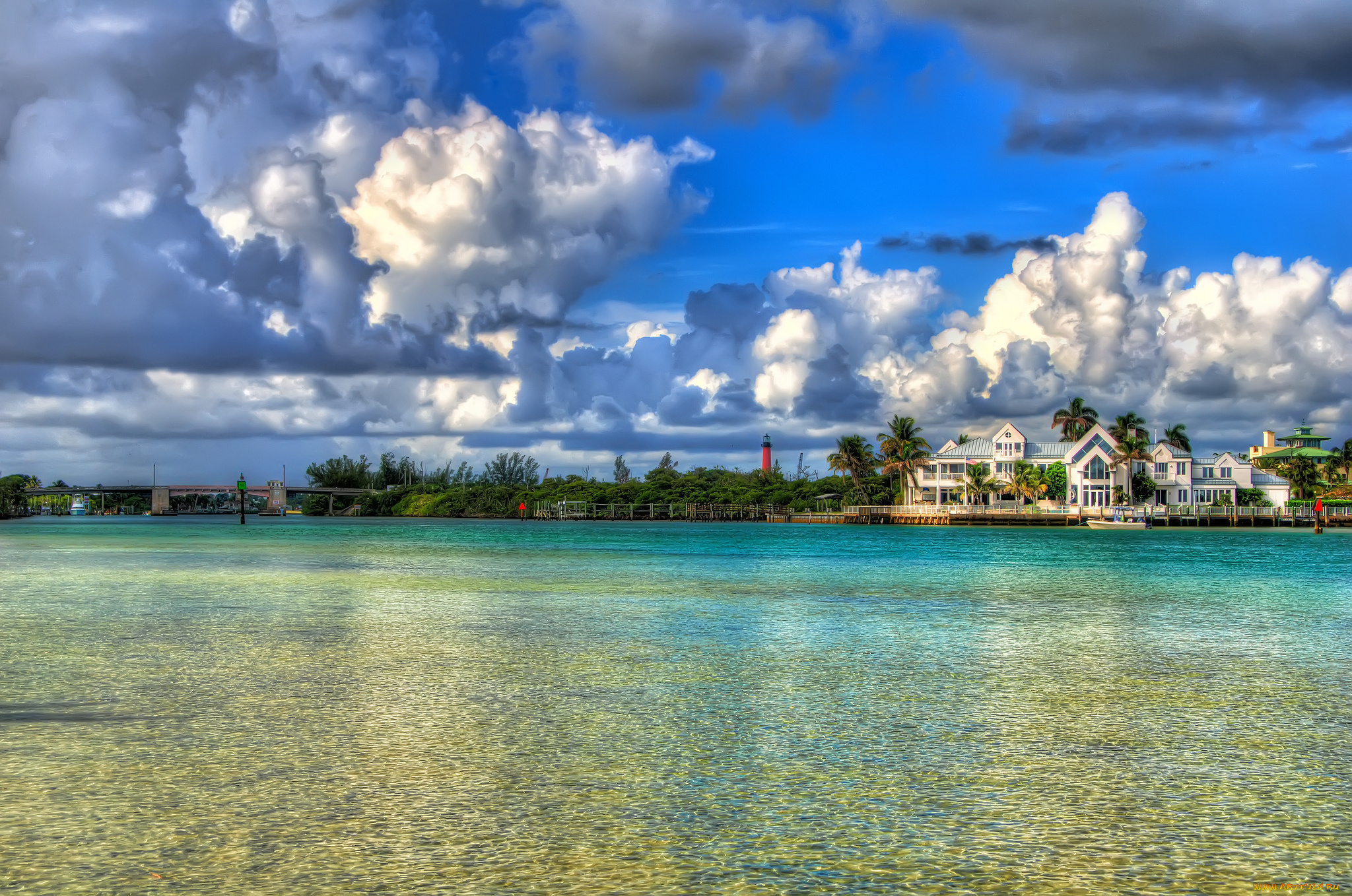 jupiter, florida, города, пейзажи, облака, вода, флорида