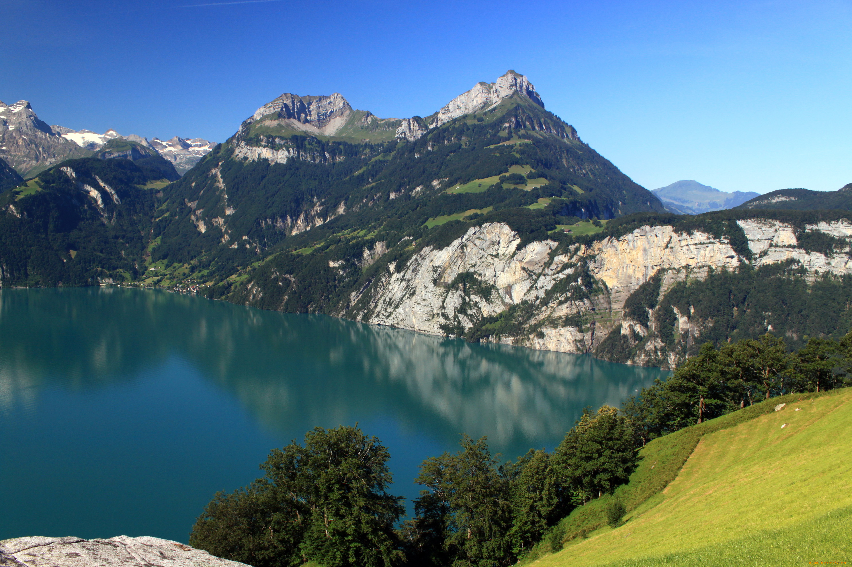 швейцария, моршах, природа, реки, озера, побережье, озеро, горы