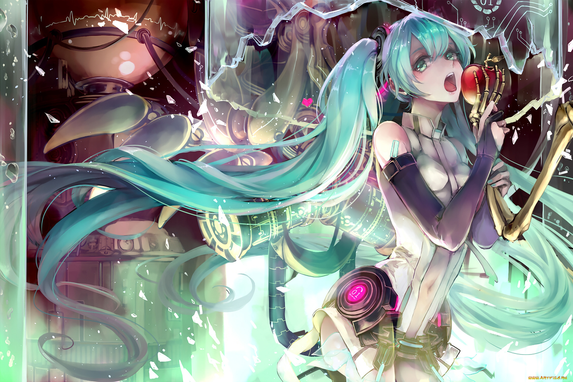 vocaloid, аниме, upscale, арт, hatsune, miku, append, xoxo, hina, девушка