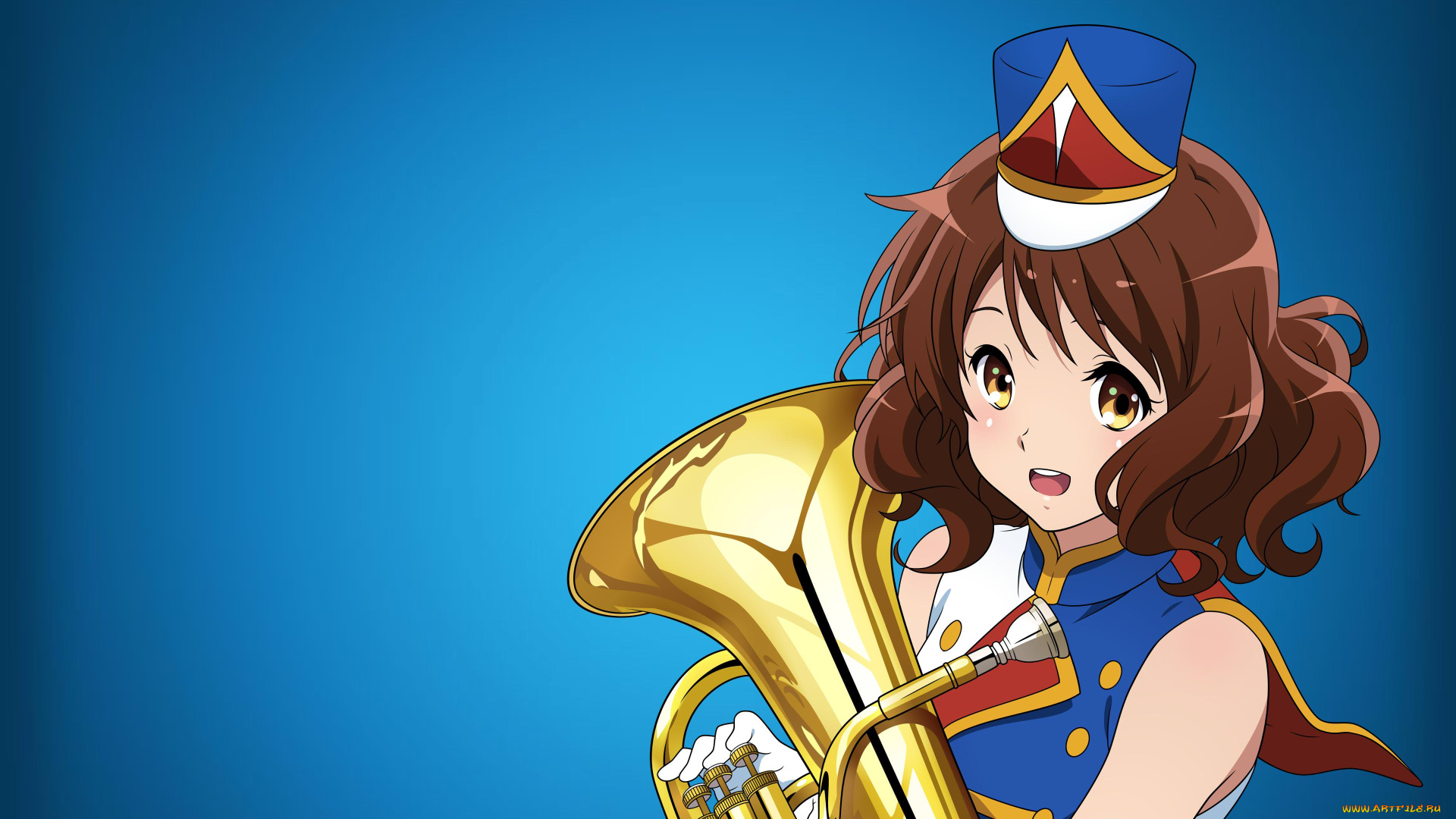 sound, , euphonium, аниме, hibike, euphonium, взгляд, девушка, фон