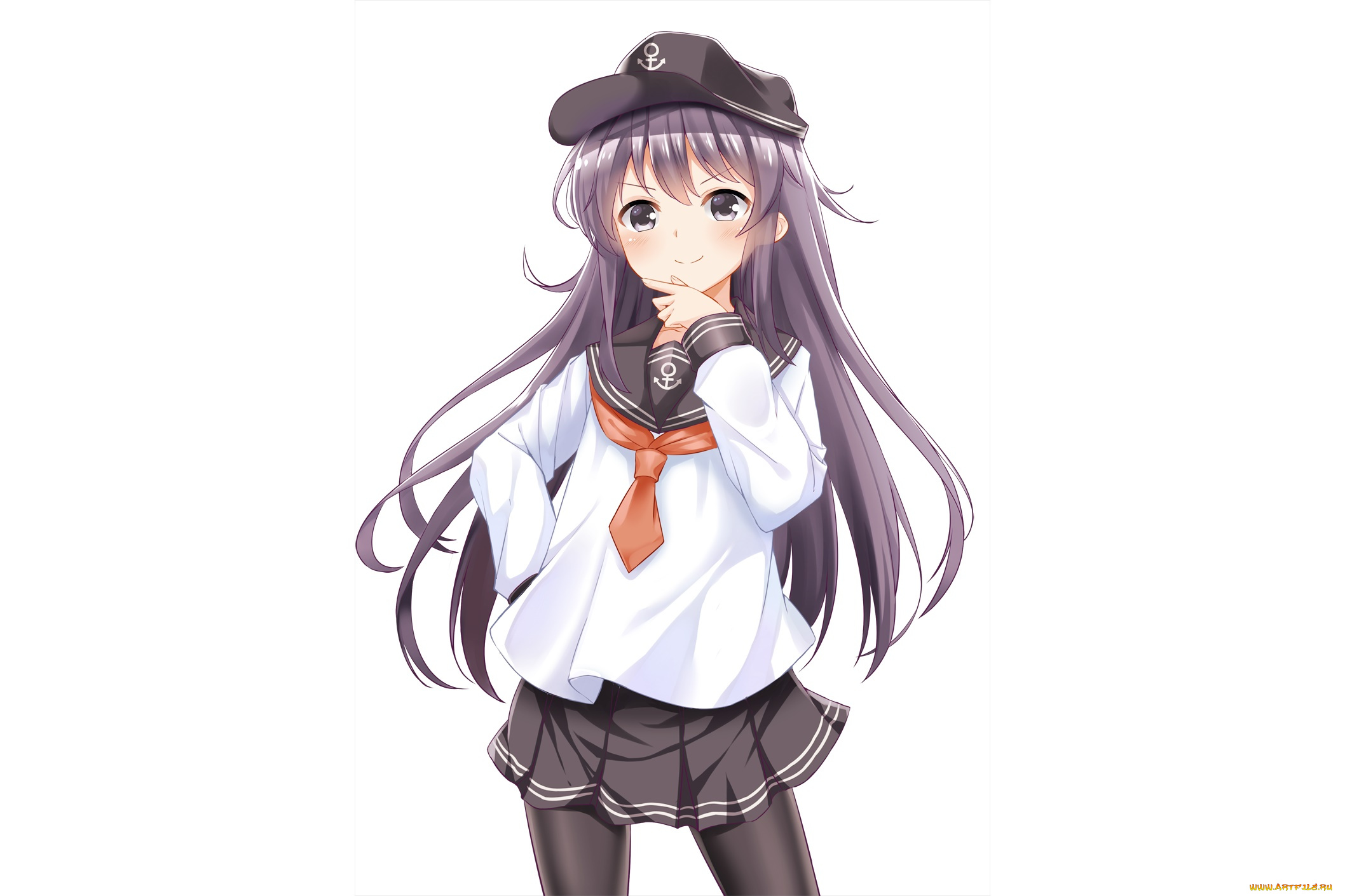 аниме, kantai, collection, фон, девушка, взгляд