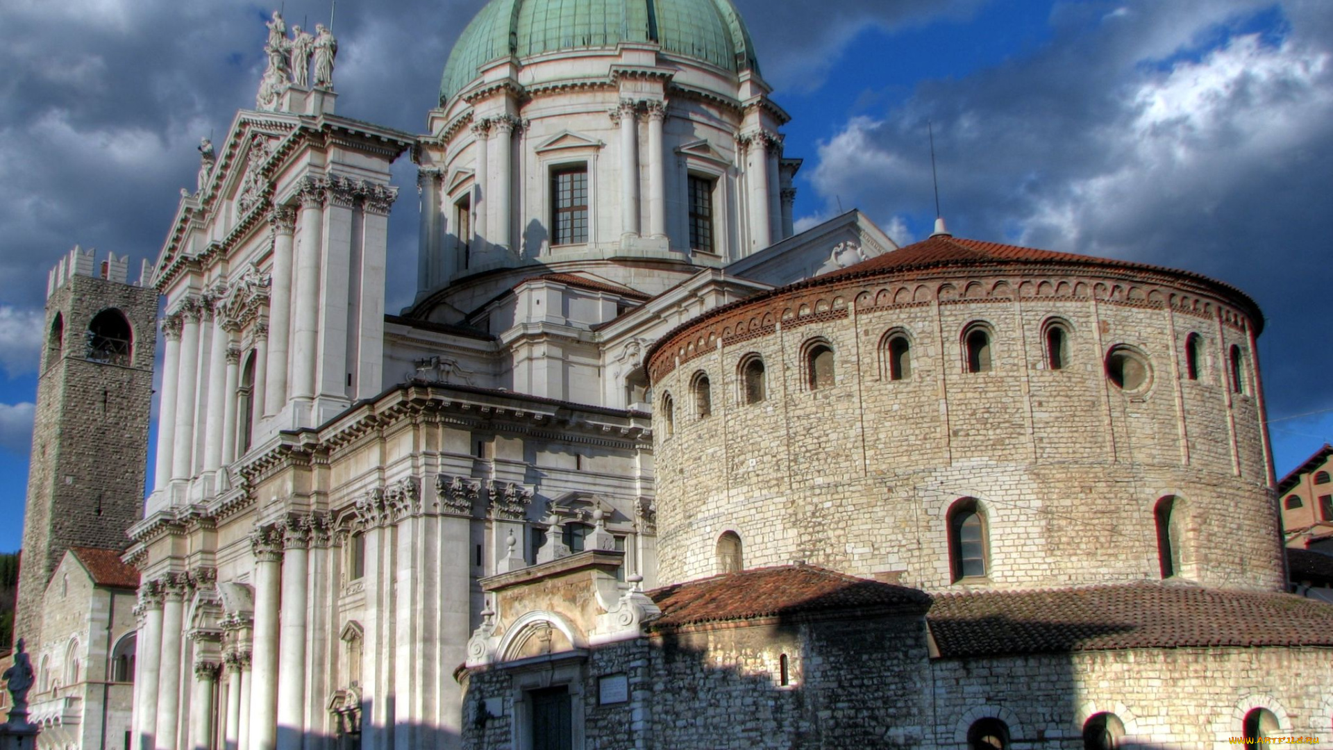 piazza, duomo, brescia, italy, города, католические, соборы, костелы, аббатства