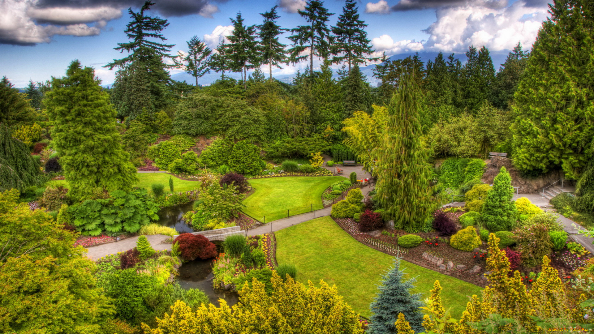 природа, парк, queen, elizabeth, garden, vancouver, канада