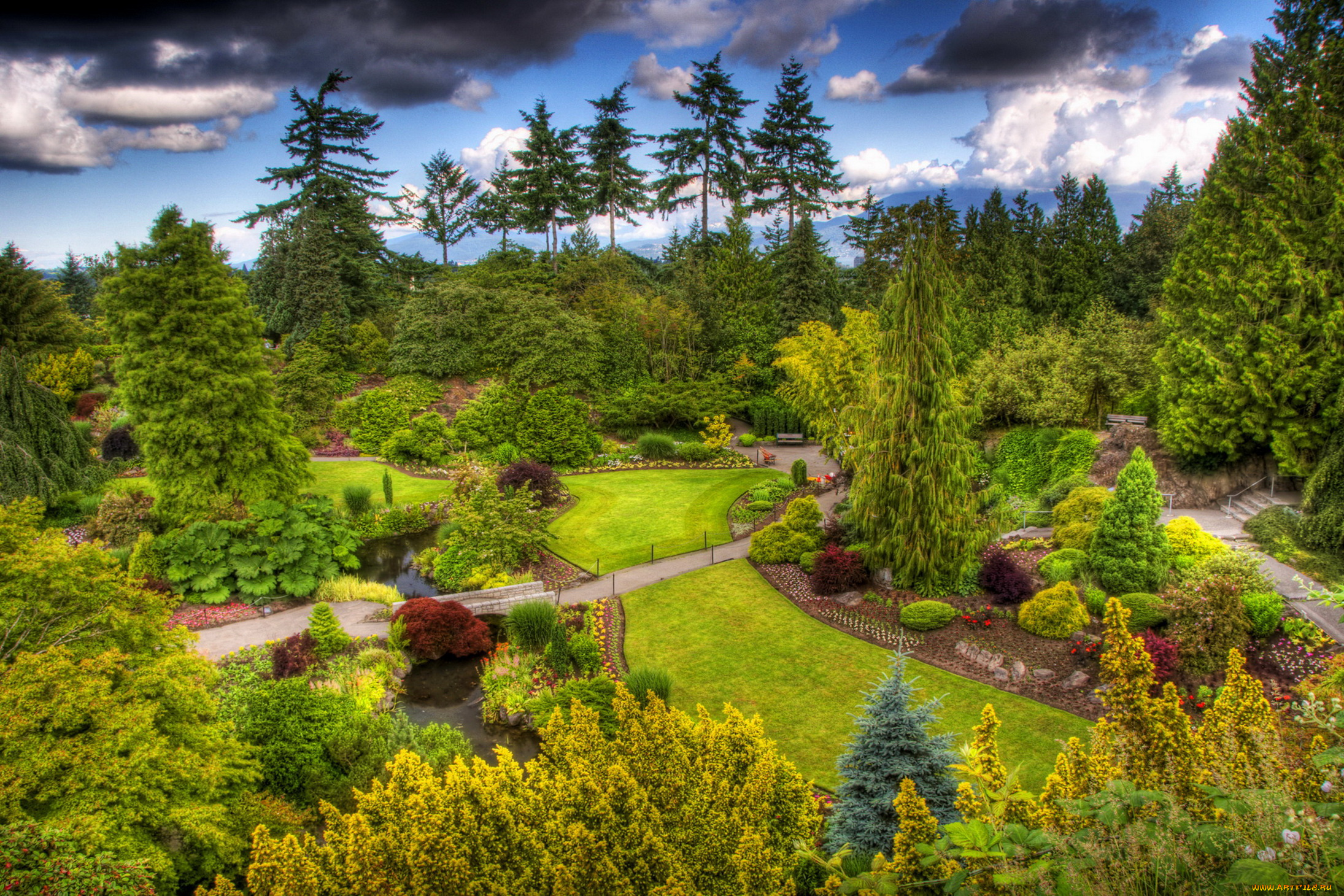 природа, парк, queen, elizabeth, garden, vancouver, канада