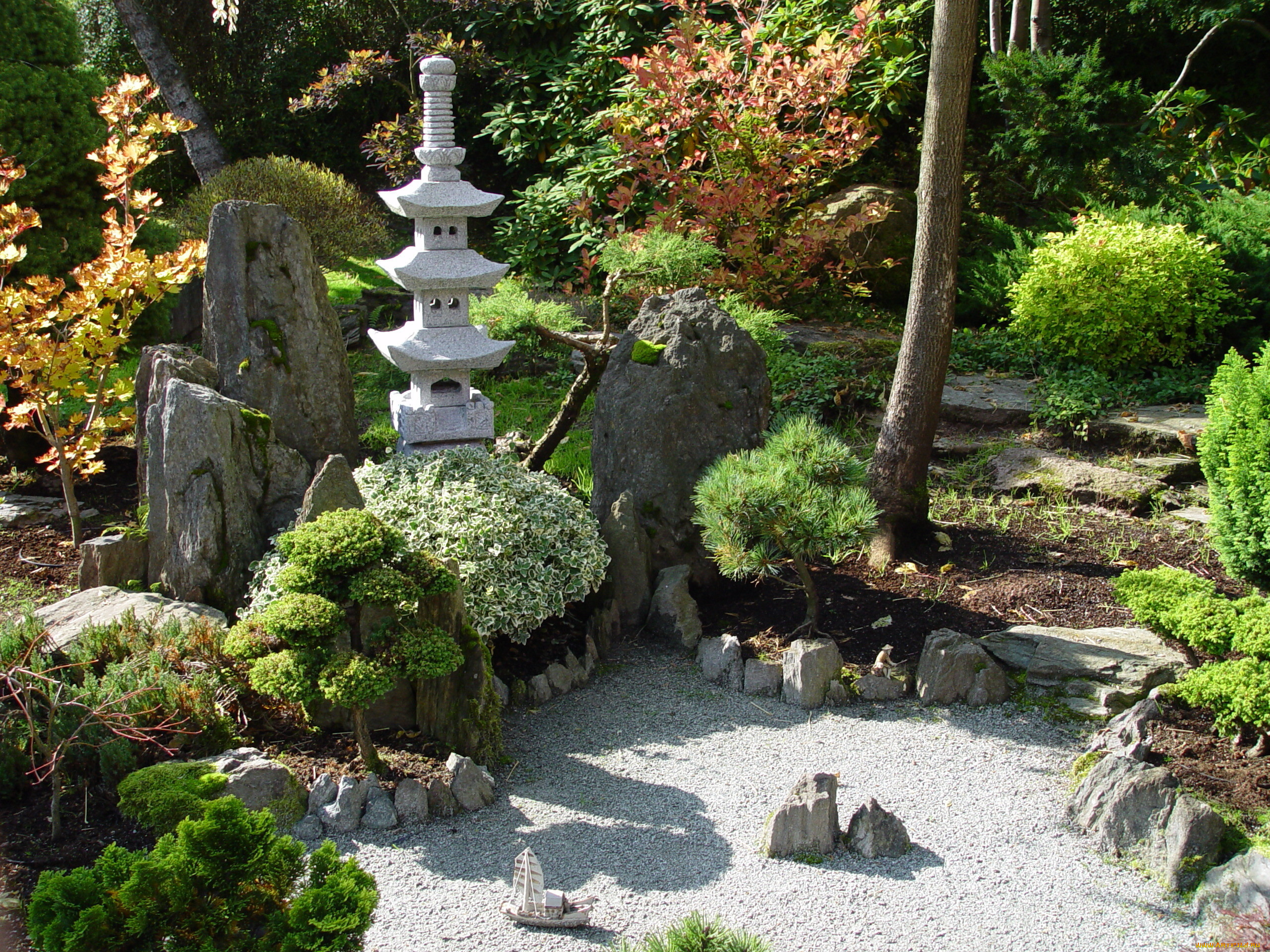 природа, парк, пагода, японский, сад, япония