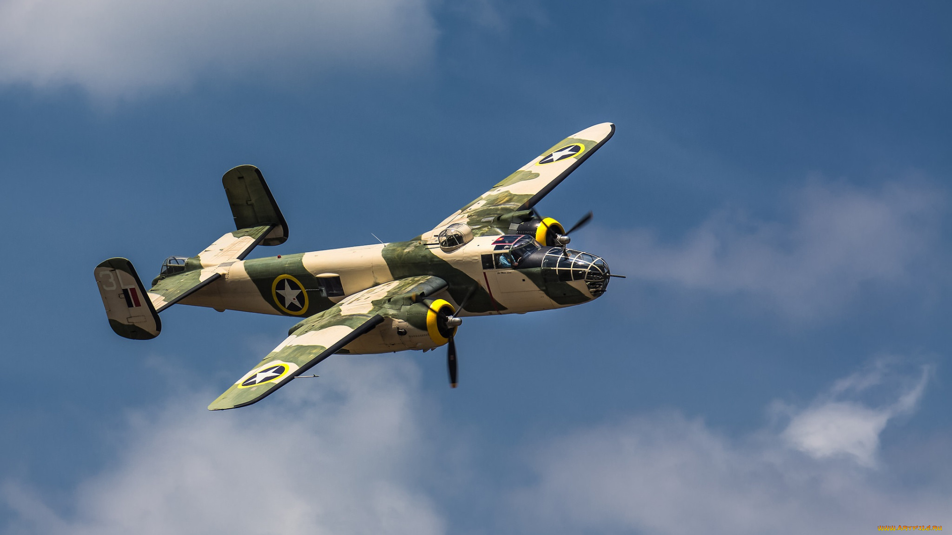 b-25, mitchell, авиация, боевые, самолёты, полёт, бомбардировщик, небо