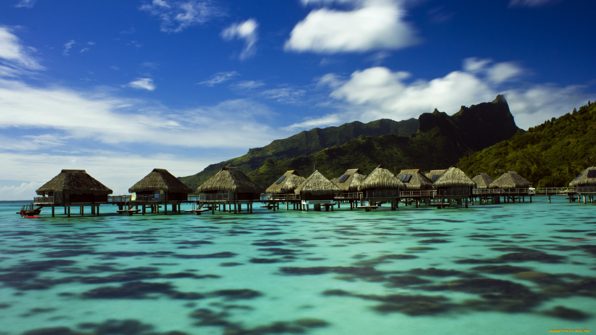 moorea, lagoon, природа, тропики, бунгало, лагуна, океан