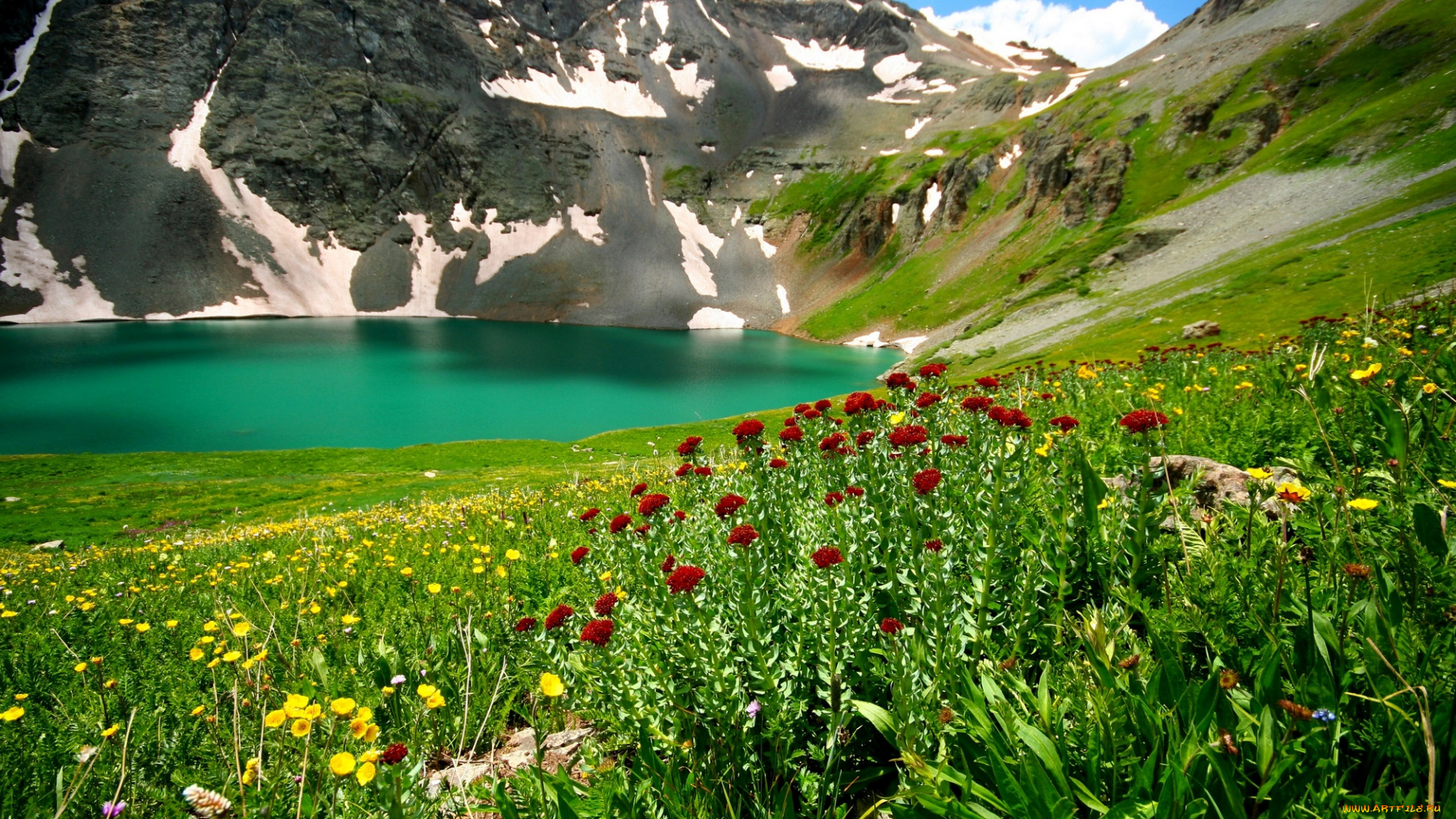 природа, реки, озера, горы, цветы, озеро
