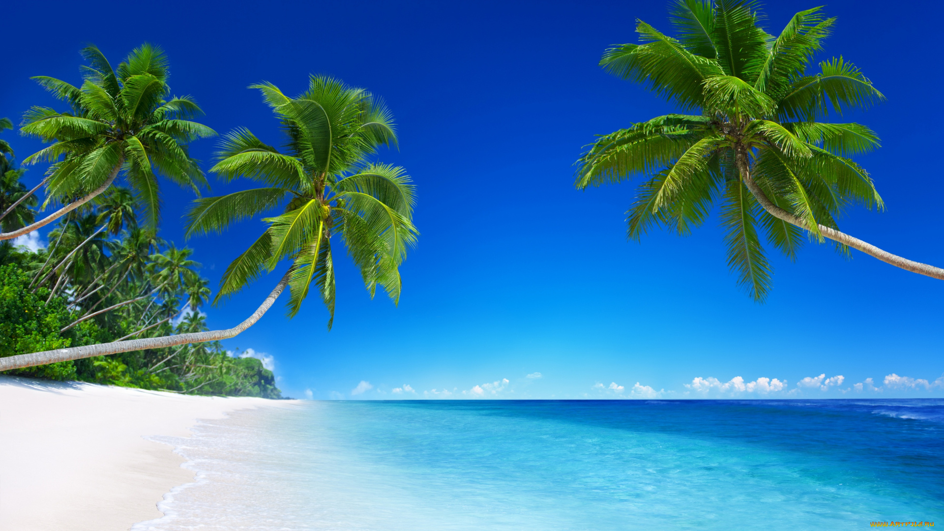 природа, тропики, берег, остров, океан, солнце, море, песок, пляж
