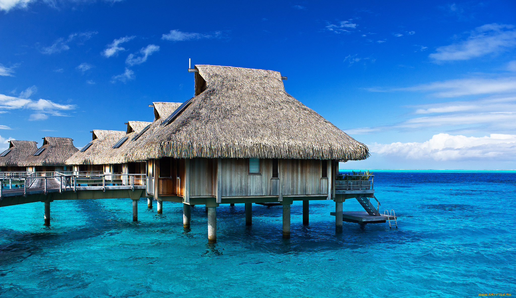 hilton, bora, bora, nui, природа, тропики, бунгало, лагуна, океан