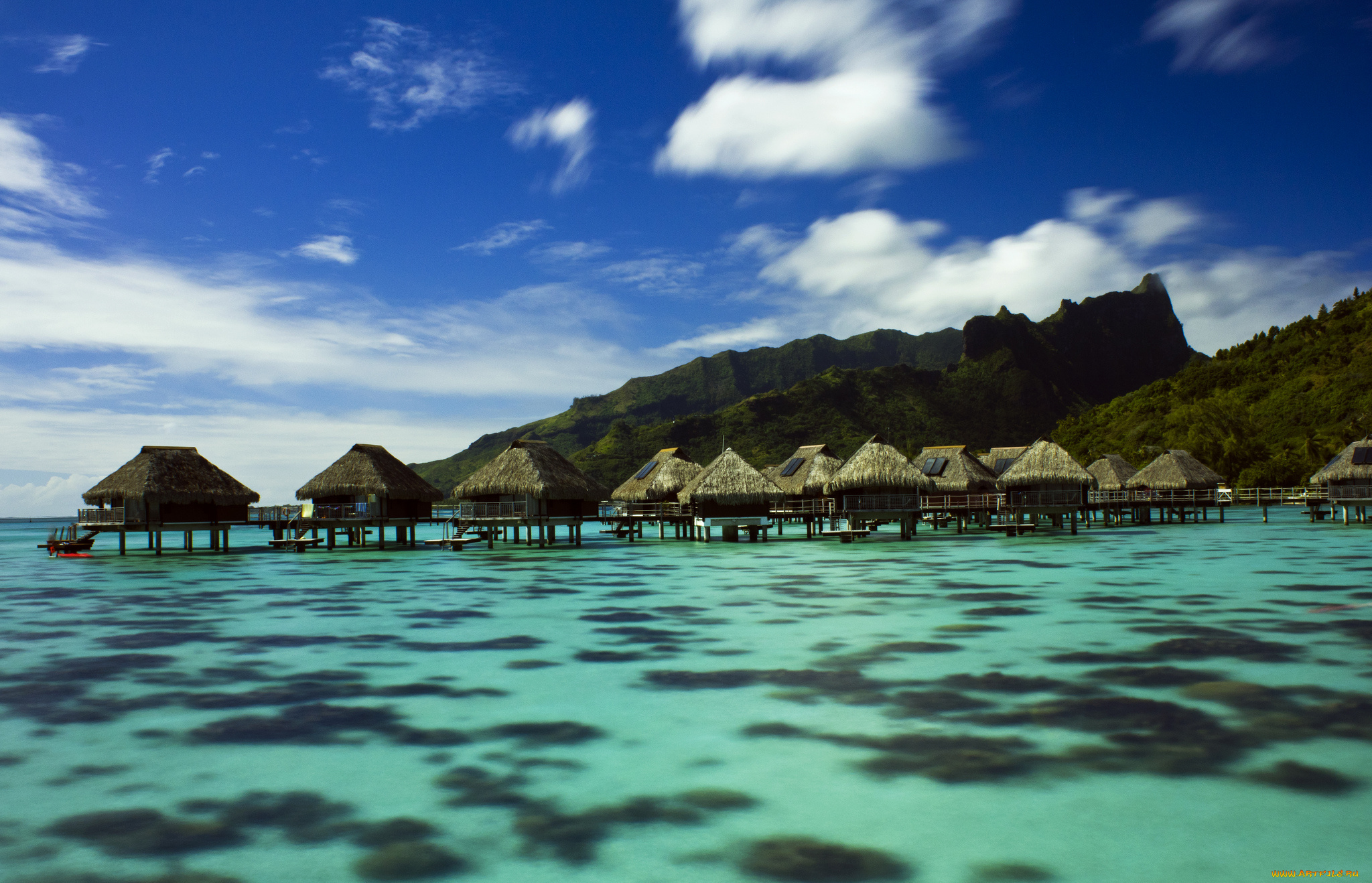 moorea, lagoon, природа, тропики, бунгало, лагуна, океан