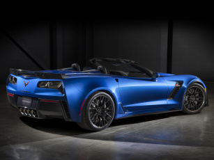 обоя автомобили, corvette, z06, синий, с7, convertible, 2015г
