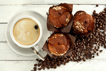 Картинка еда кофе +кофейные+зёрна кофейные зерна кексы