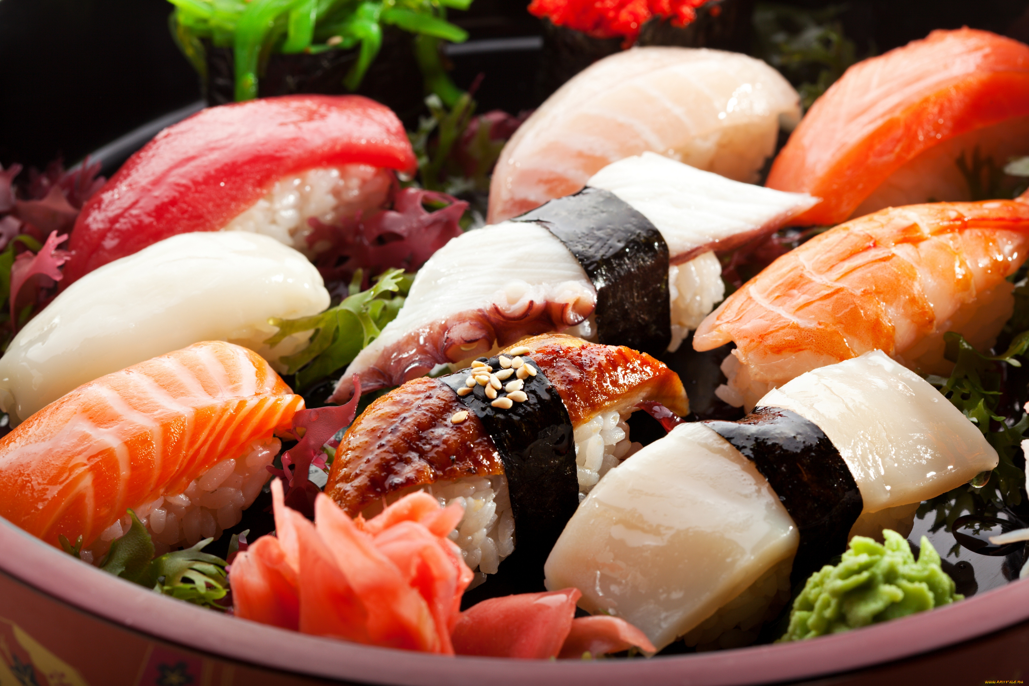еда, рыба, , морепродукты, , суши, , роллы, морепродукты, имбирь, суши, роллы