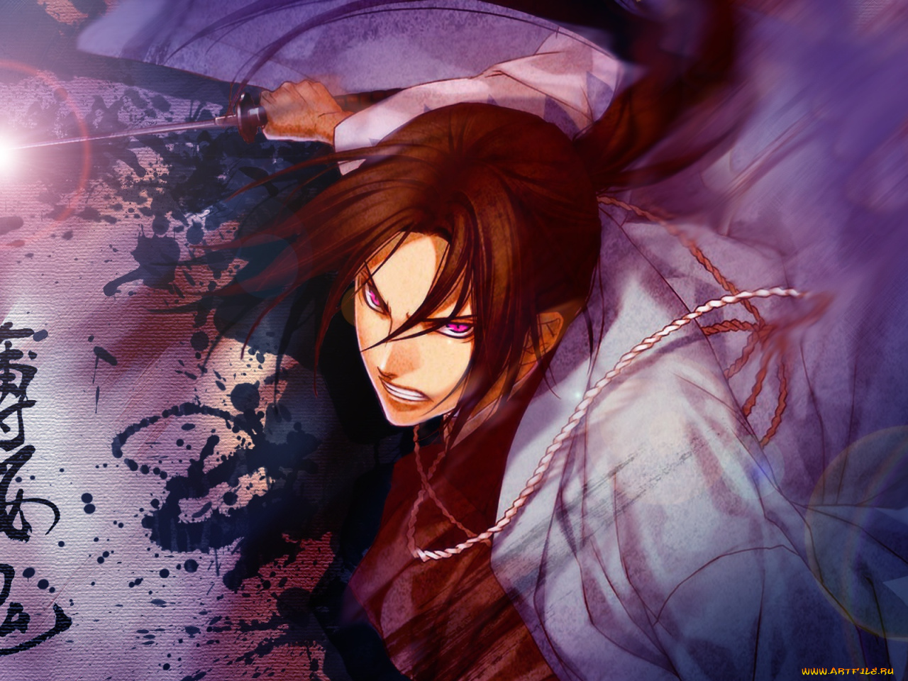 аниме, hakuouki, самурай, катана, кровь, <b>shinsengumi</b>, kitan, <b>демоны</b>, бледно...