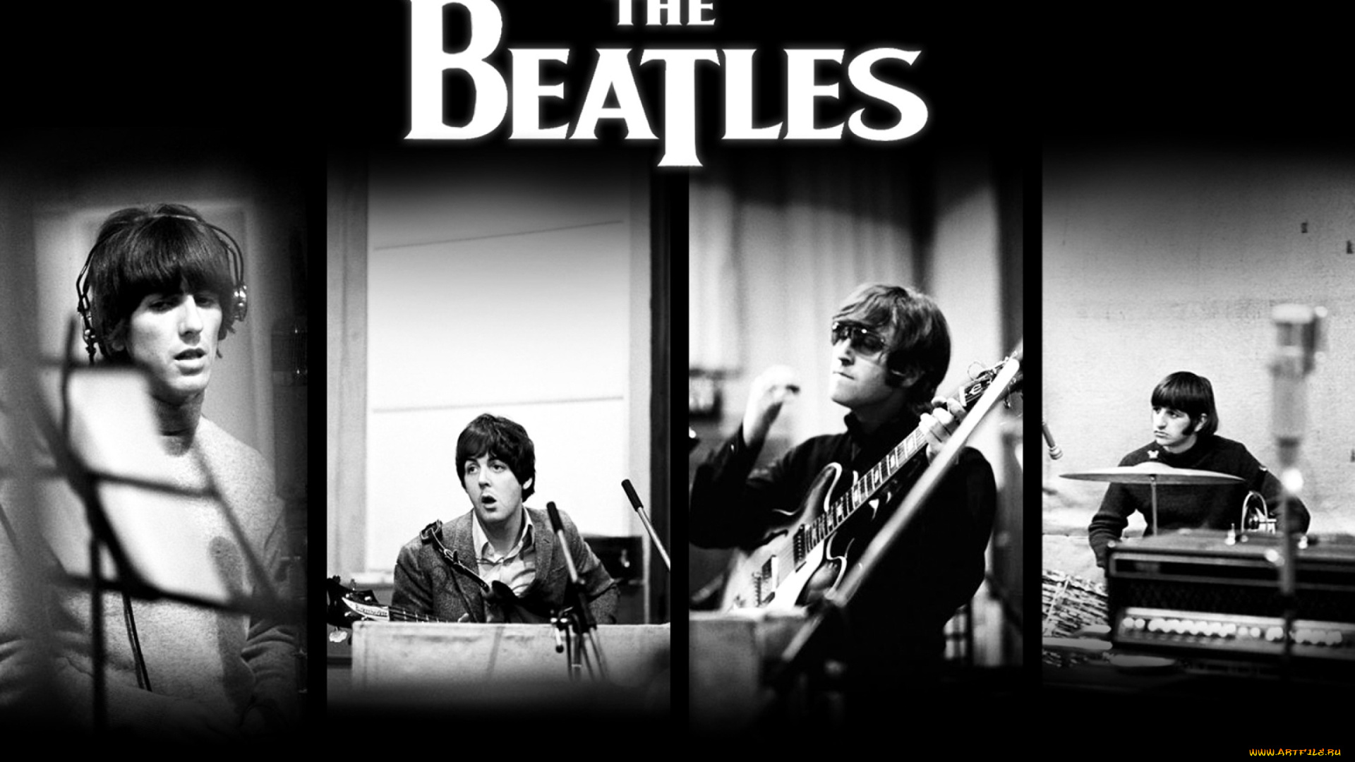 музыка, the, beatles, paul, mccartney, beatles, john, lennon, george, harrison, ringo, starr