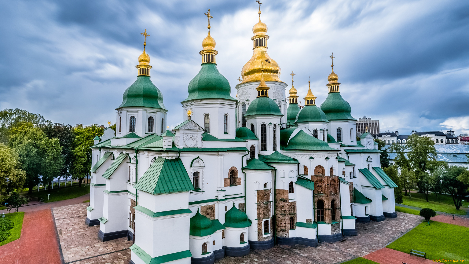 saint, sophia`s, cathedral, -, kiev, города, киев, , украина, простор