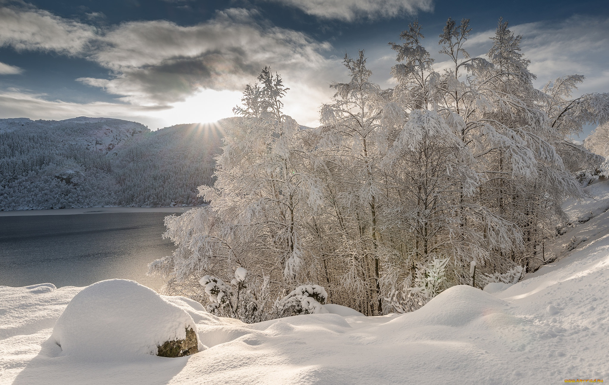 природа, зима, солнце, снег, пейзаж, snow, landscape, winter, nature