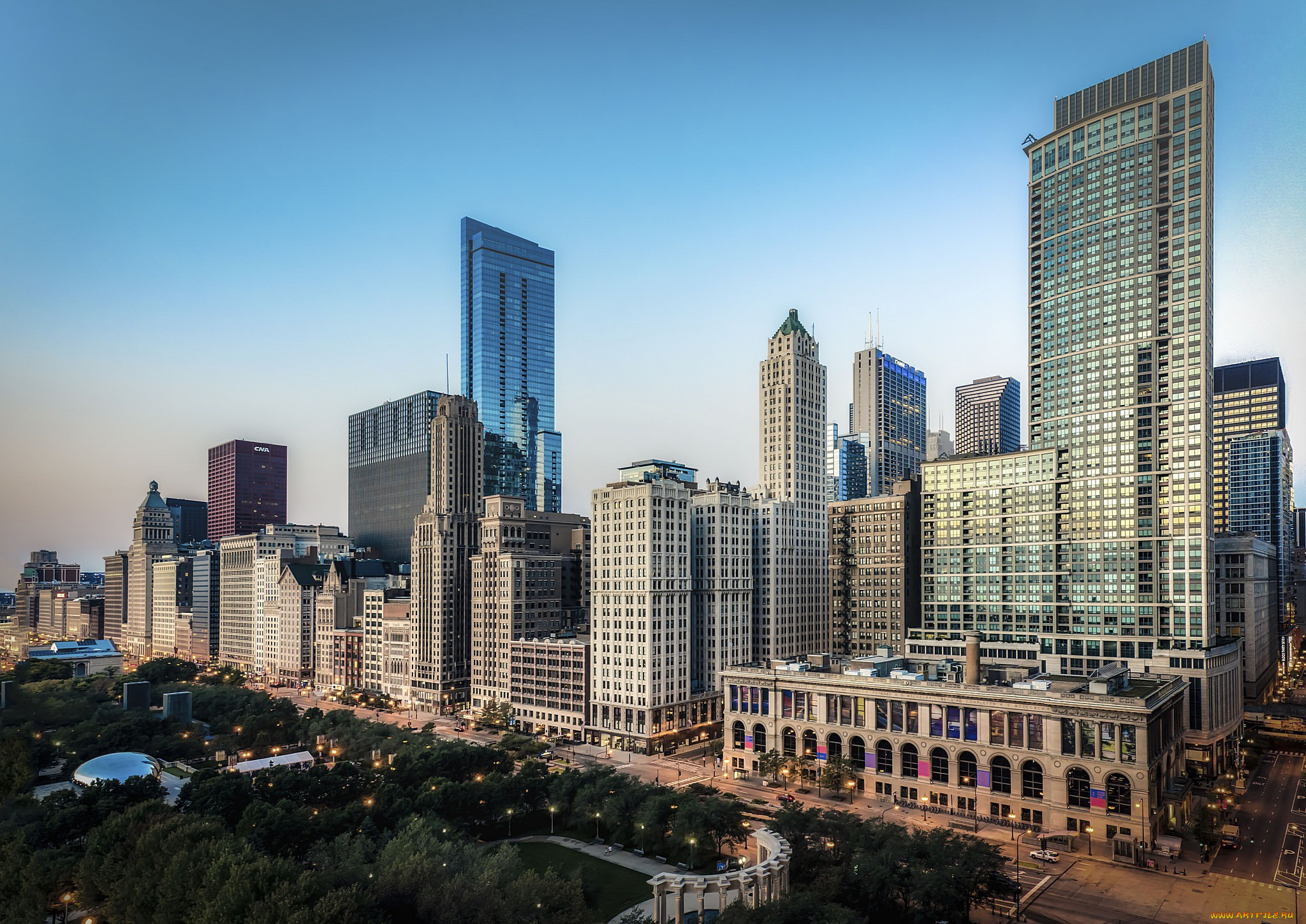 города, Чикаго, , сша, Чикаго, skyline, one, prudential, plaza, chicago