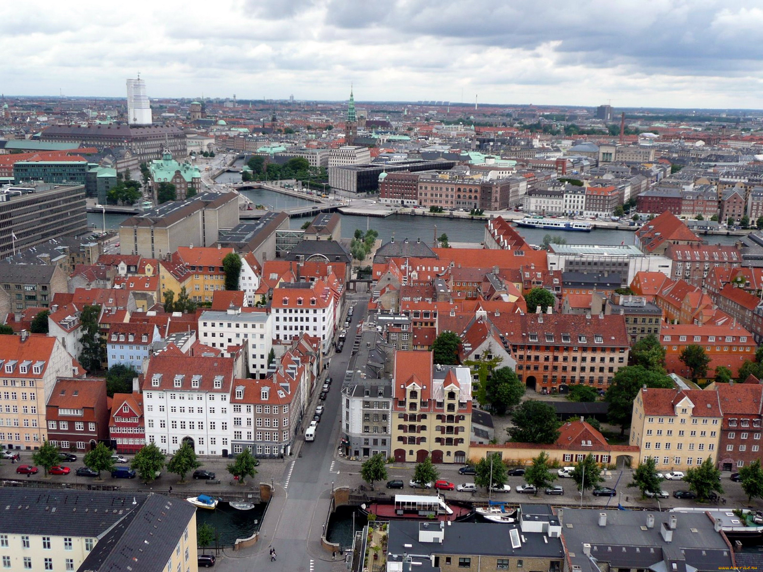города, копенгаген, , дания, панорама