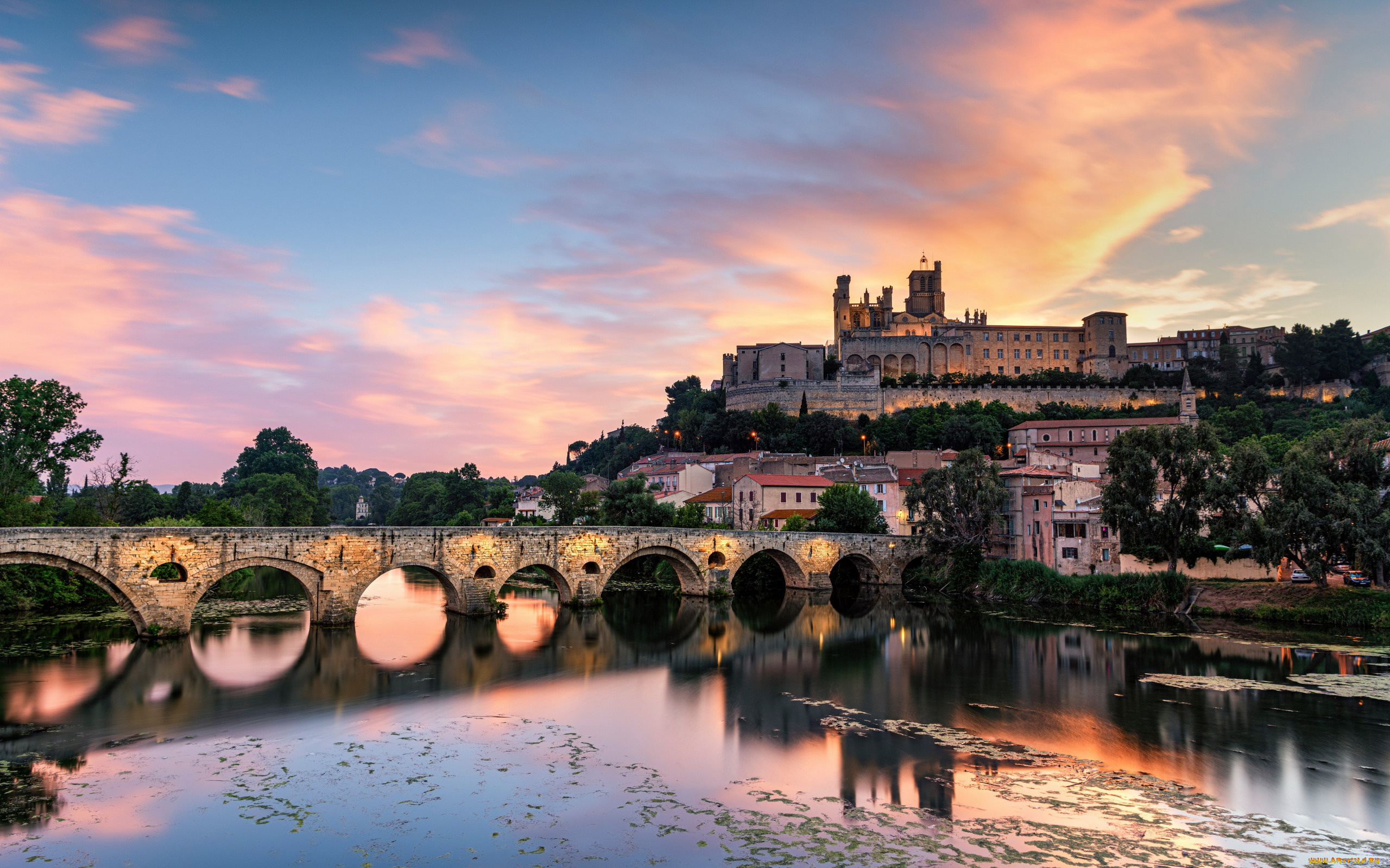 beziers, france, города, -, мосты