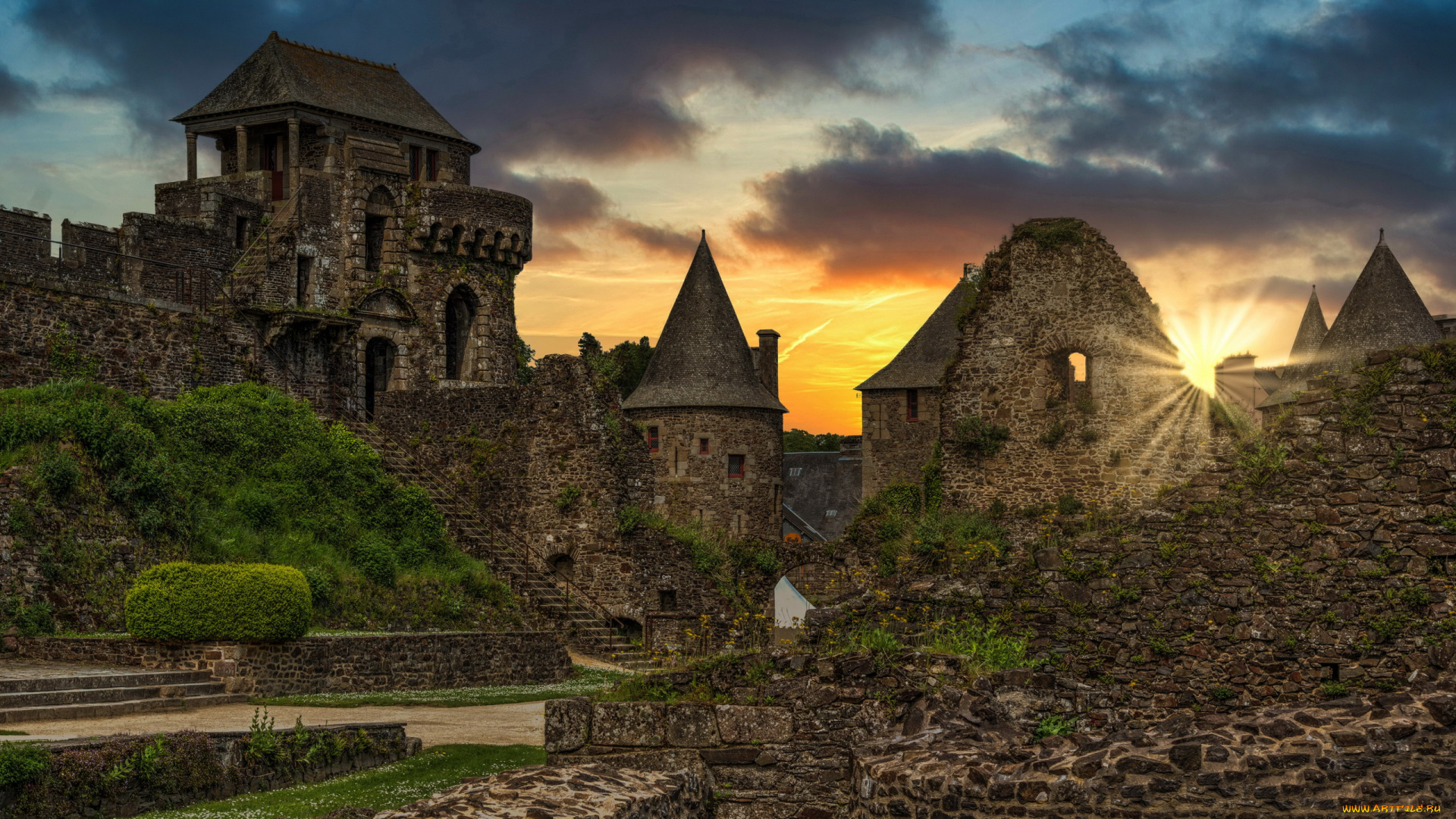 chateau, de, fougeres, brittany, france, города, замки, франции, chateau, de, fougeres