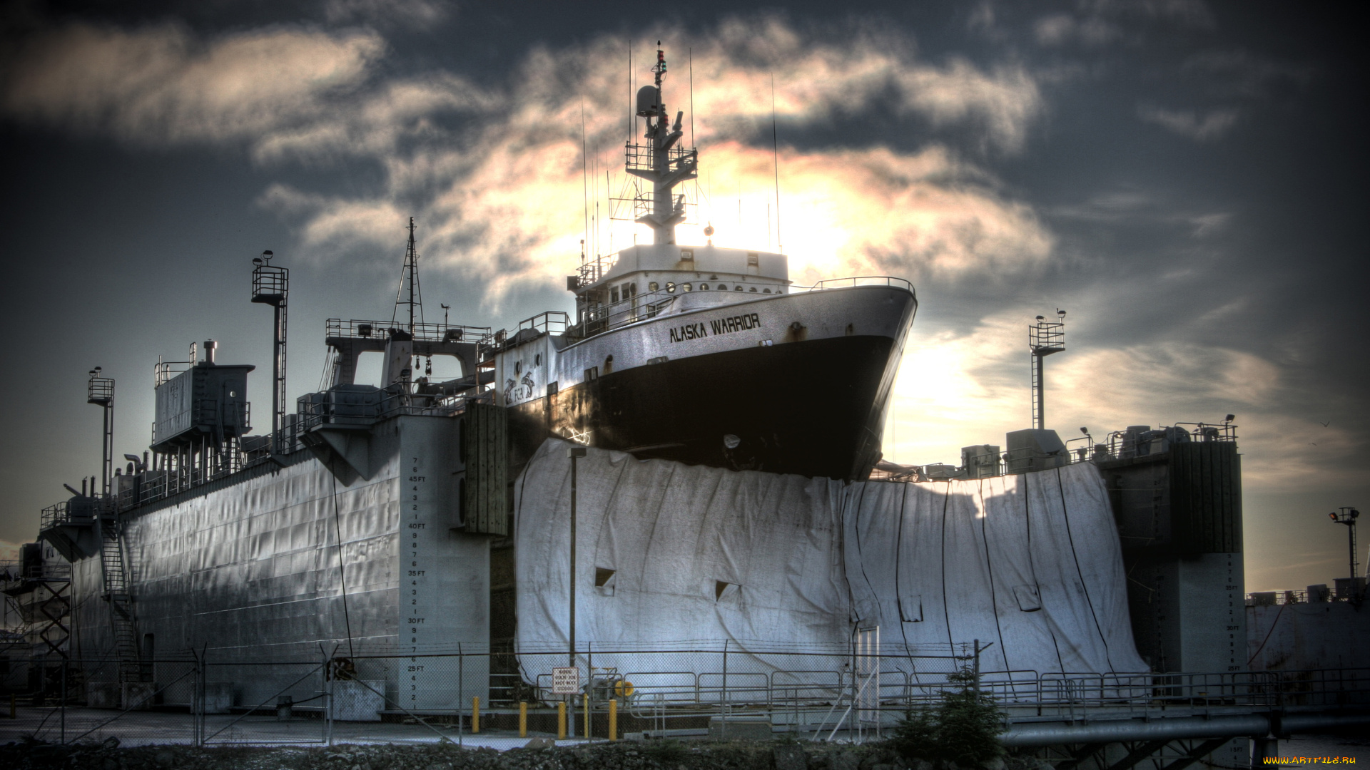 alaska, warrior, in, drydock, корабли, порты, причалы