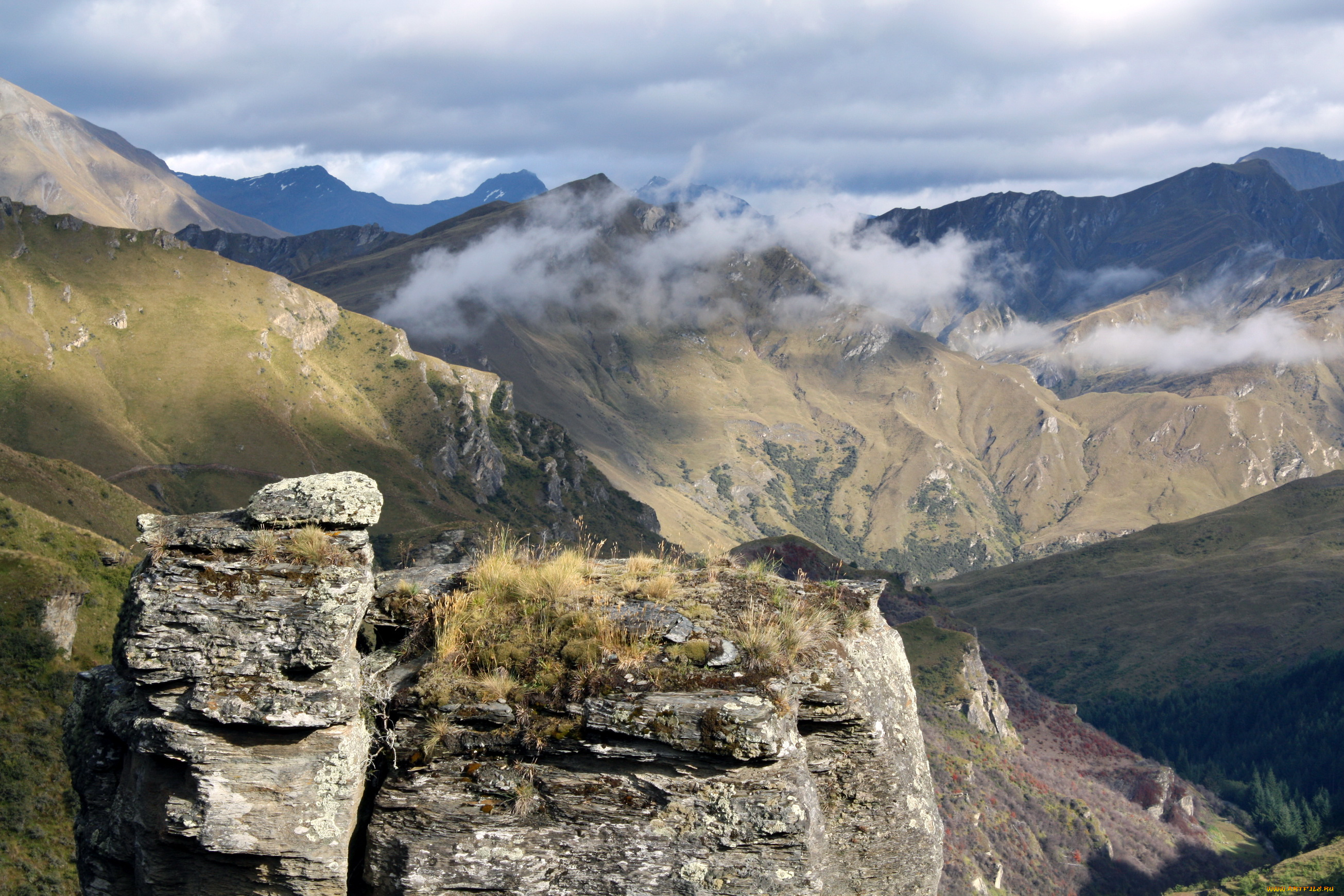 природа, горы, skippers, canyon, near, queenstown, new, zealand