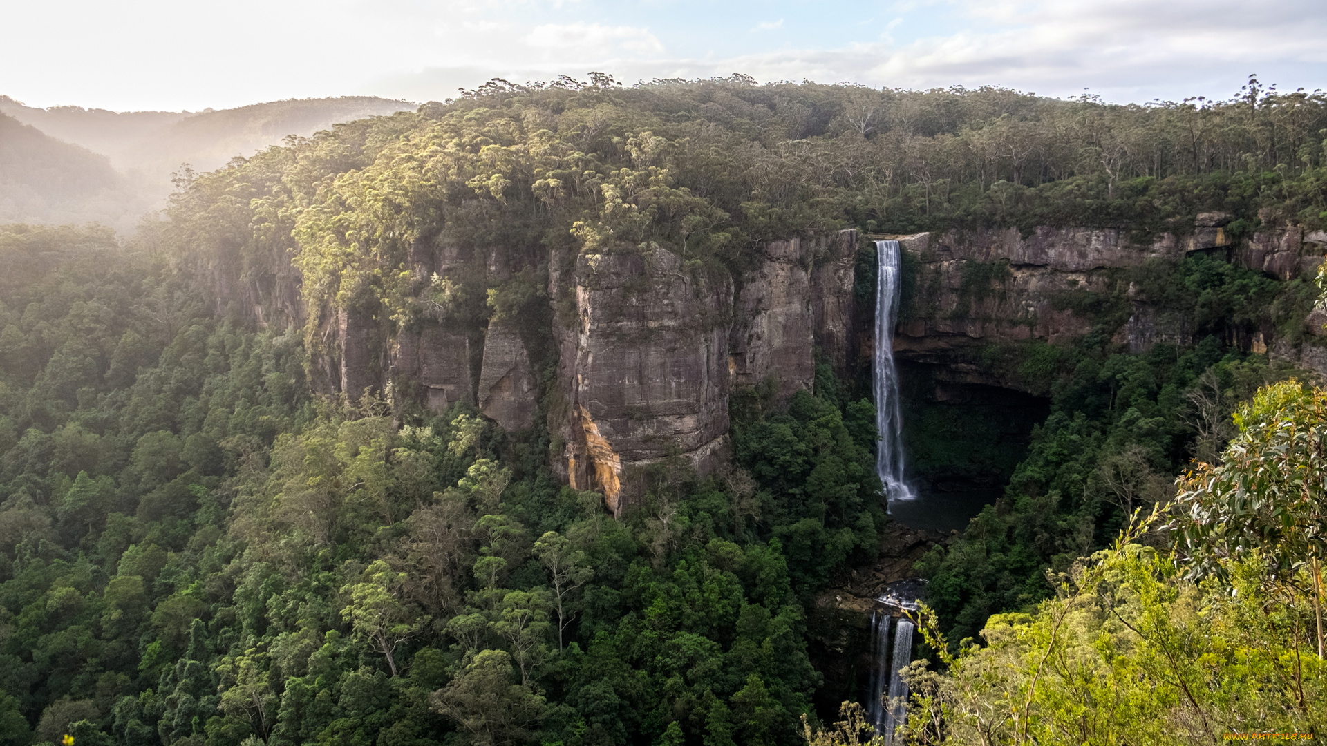 belmore, falls, kangaroo, valley, australia, природа, водопады, долина, австралия, скалы, лес