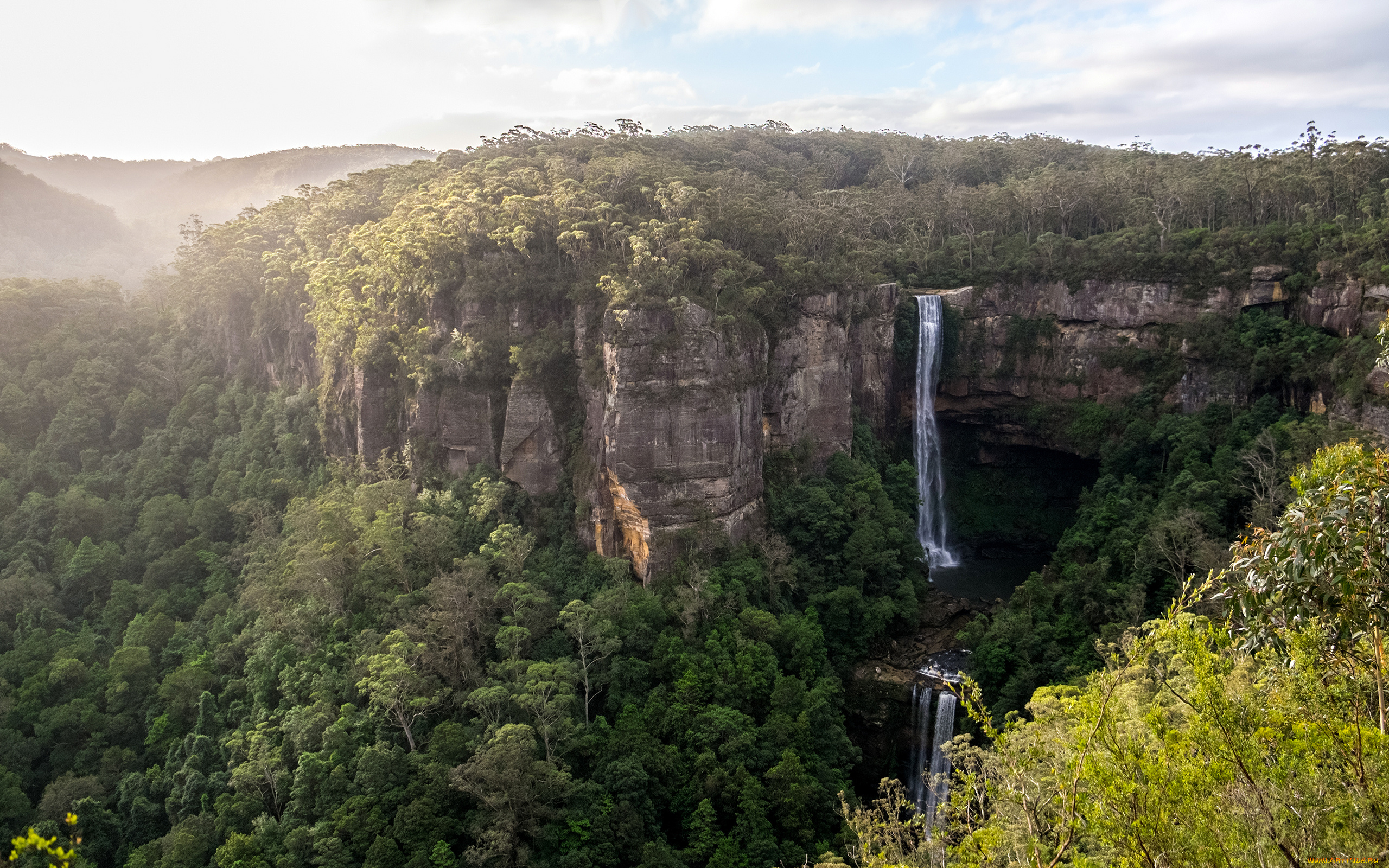 belmore, falls, kangaroo, valley, australia, природа, водопады, долина, австралия, скалы, лес