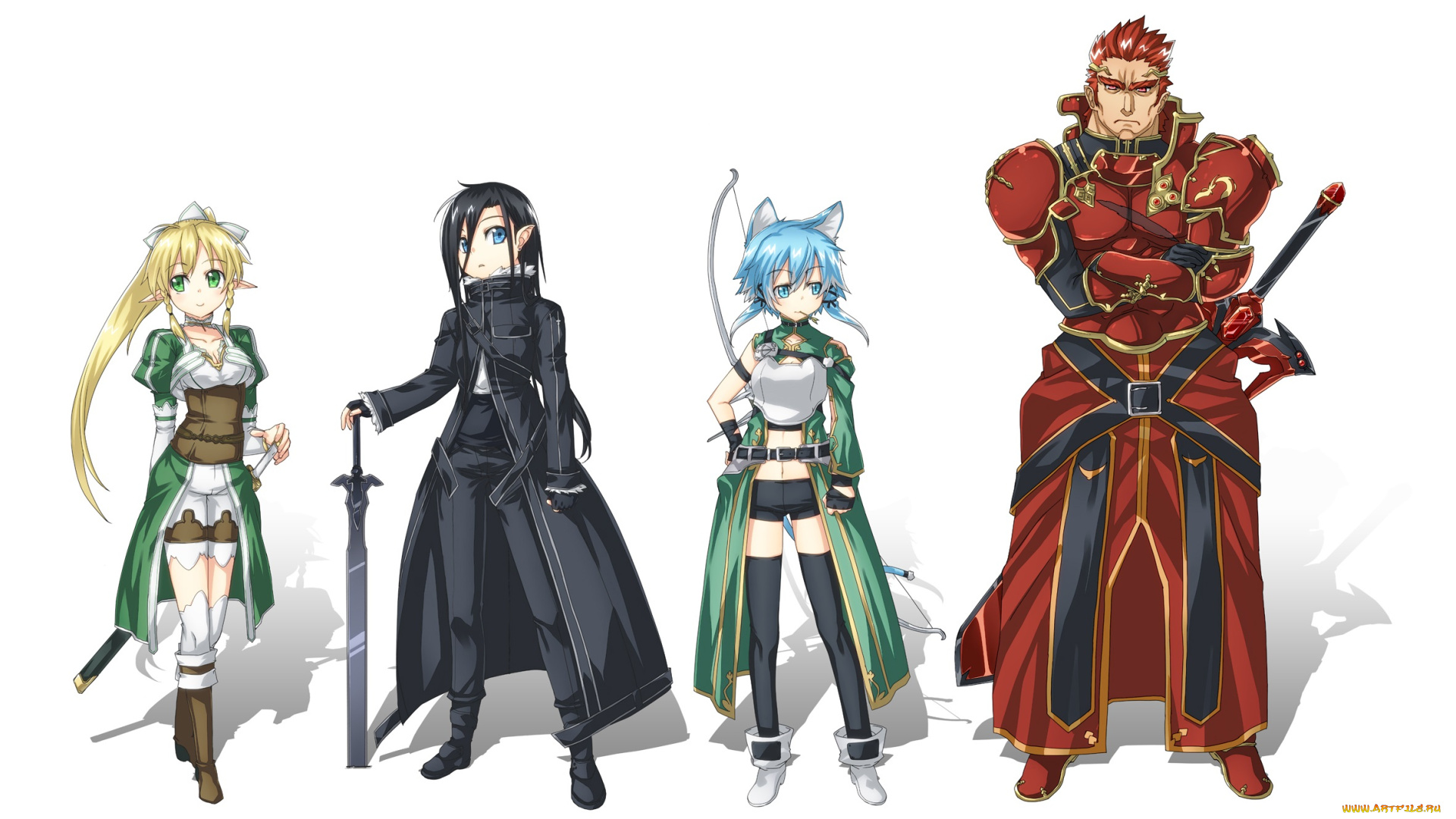 аниме, sword, art, online, shinon, eugene, leafa, kirigaya, suguha, uemuki, sao, kazuto, sword, art, online