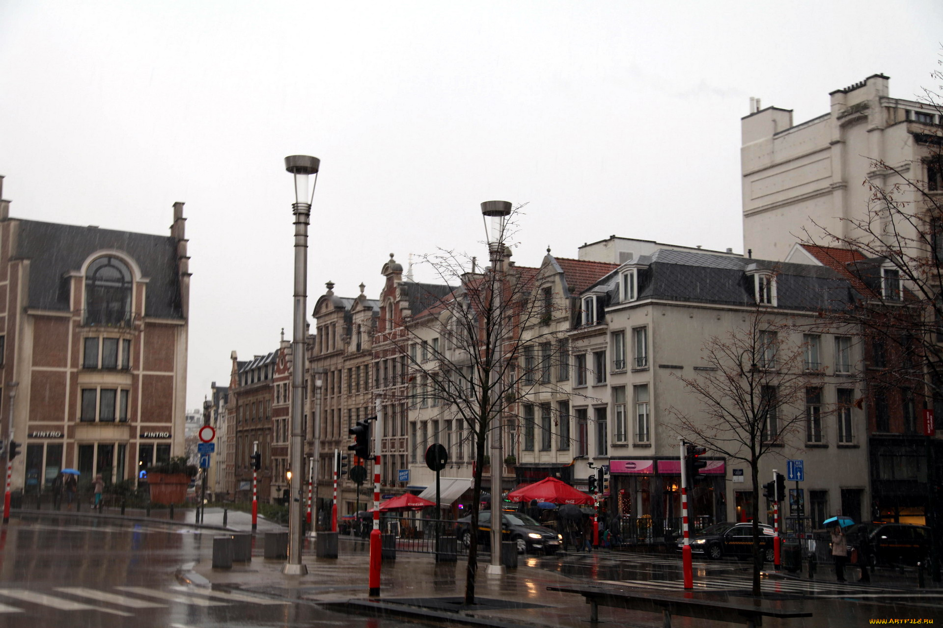 города, брюссель, , бельгия, дождь