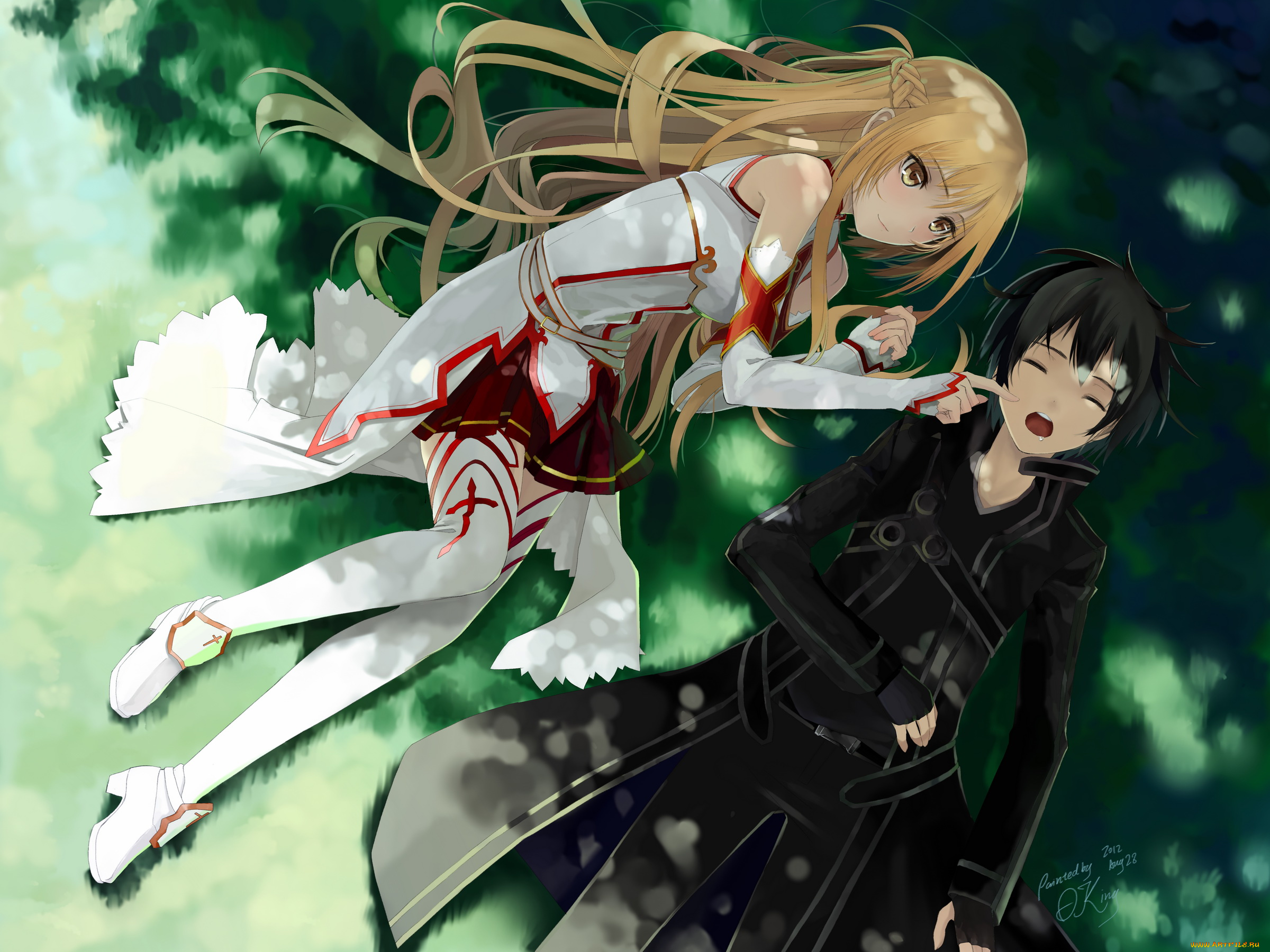 аниме, sword, art, online, kirigaya, kazuto, sword, art, online, okingjo, кирито, асуна, пара, yuuki, asuna