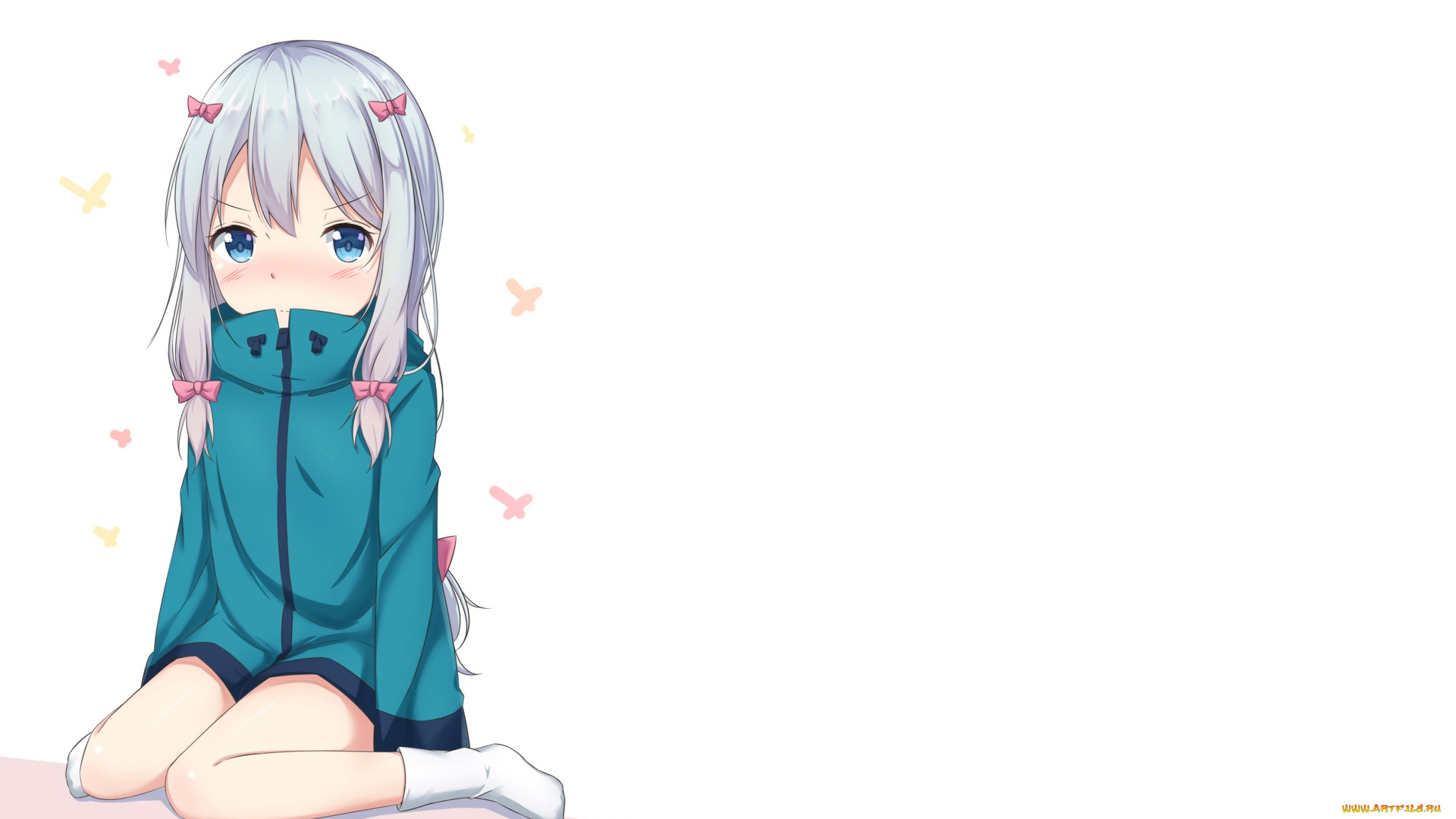 аниме, eromanga-sensei, девушка, взгляд, фон