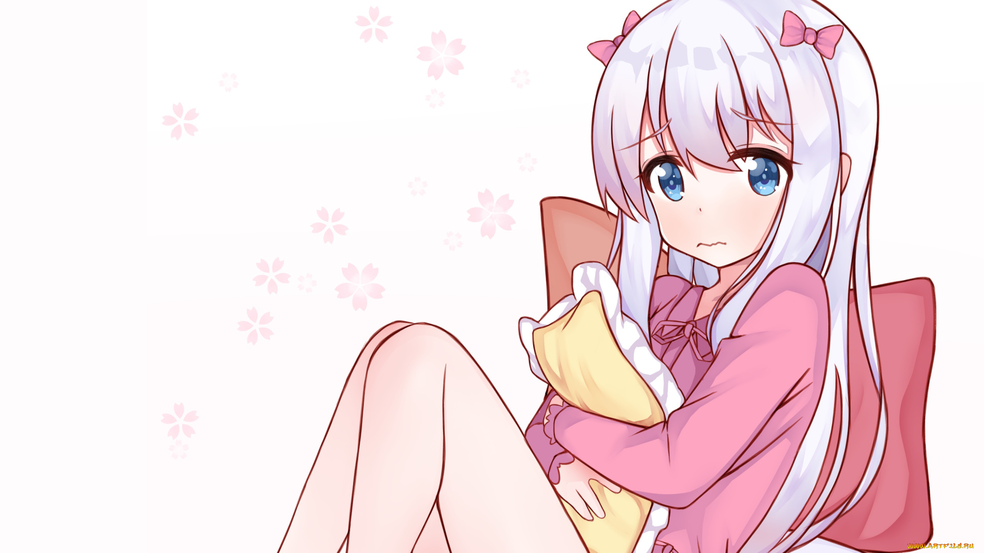 аниме, eromanga-sensei, девушка, взгляд, фон