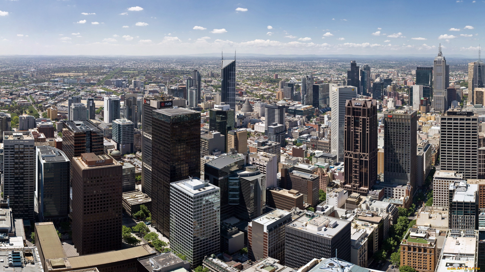 города, мельбурн, , австралия, панорама