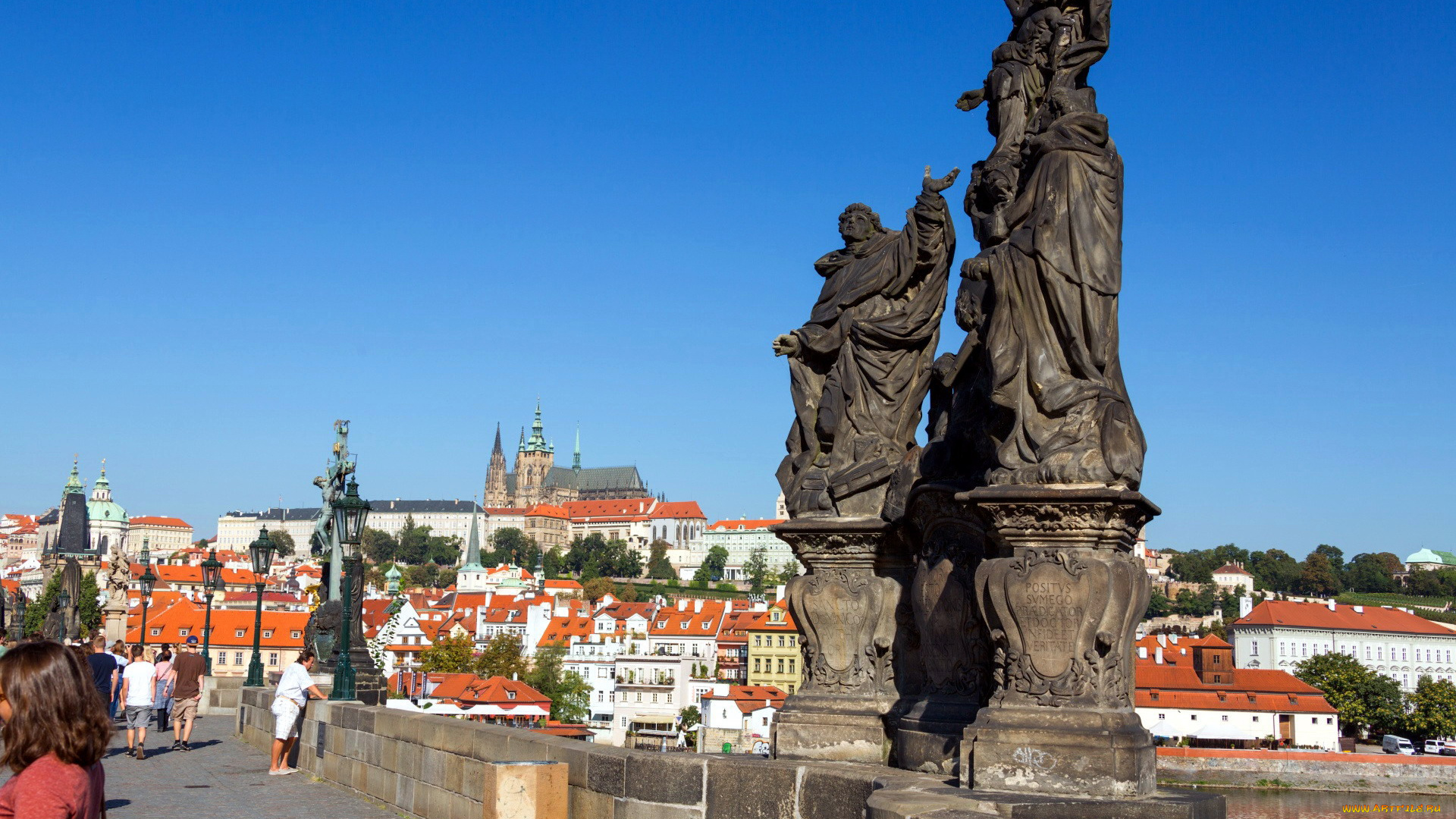 города, прага, , чехия, charles, bridge