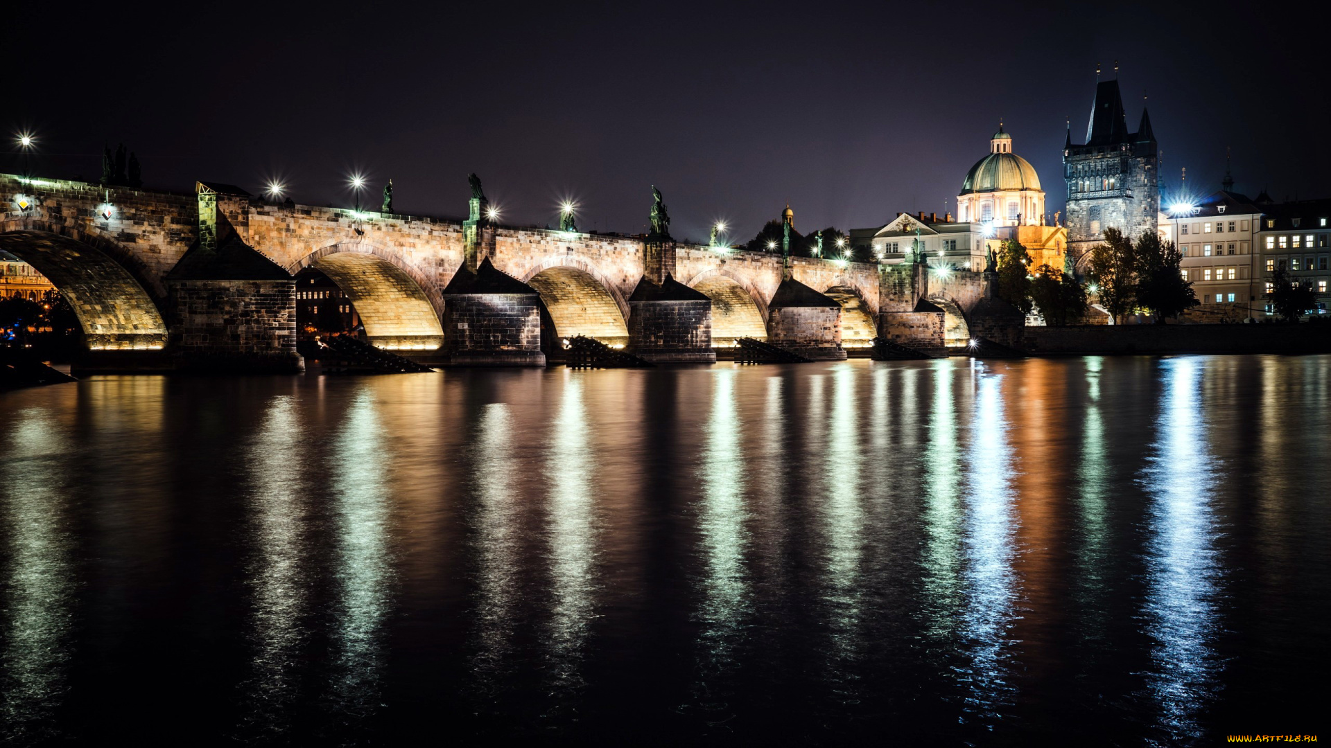 города, прага, , чехия, charles, bridge