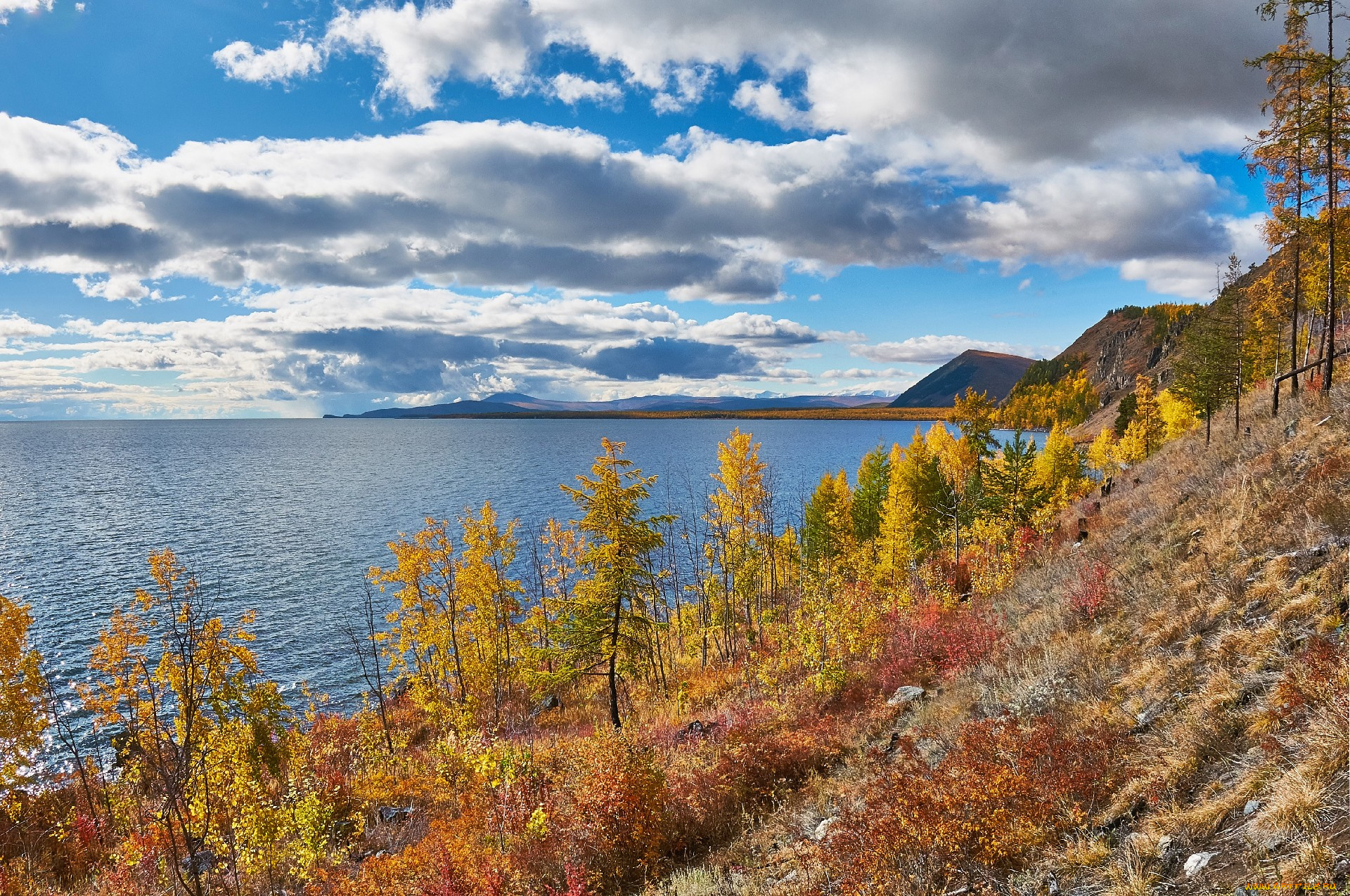 байкал, природа, реки, озера, осень, облака, берег, озеро, россия