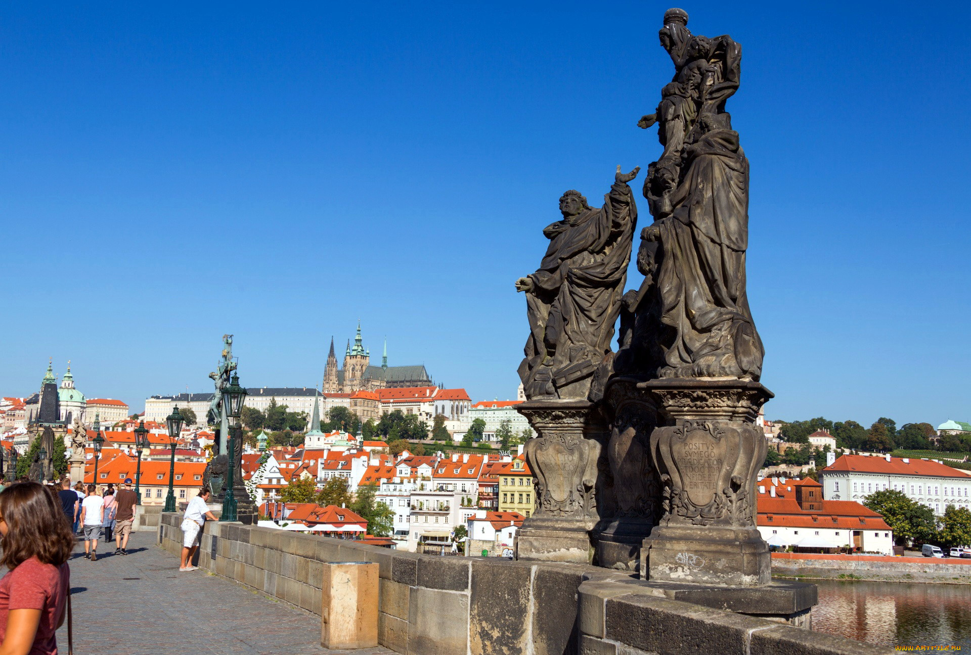 города, прага, , чехия, charles, bridge